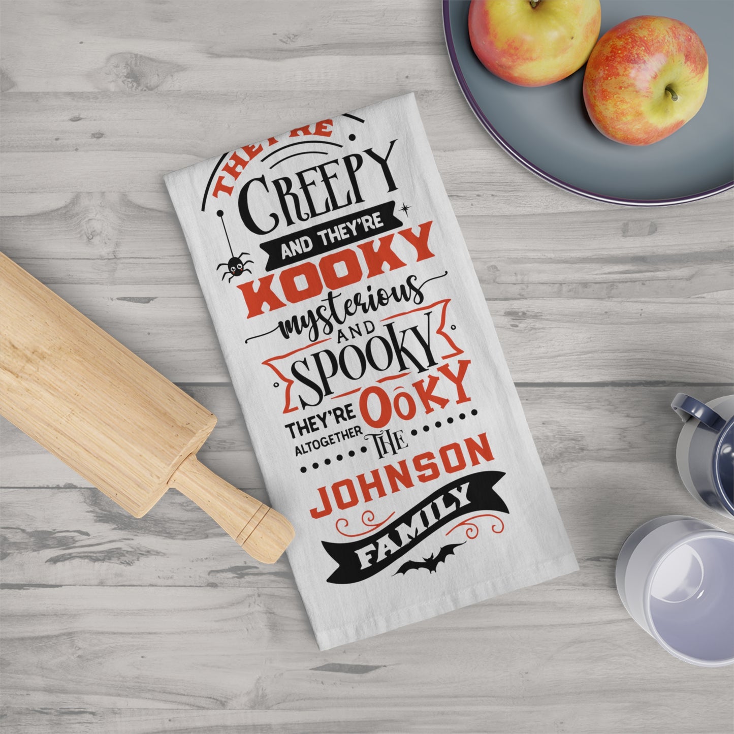 Addams Family Halloween Personalized Tea Towel - Amazing Faith Designs