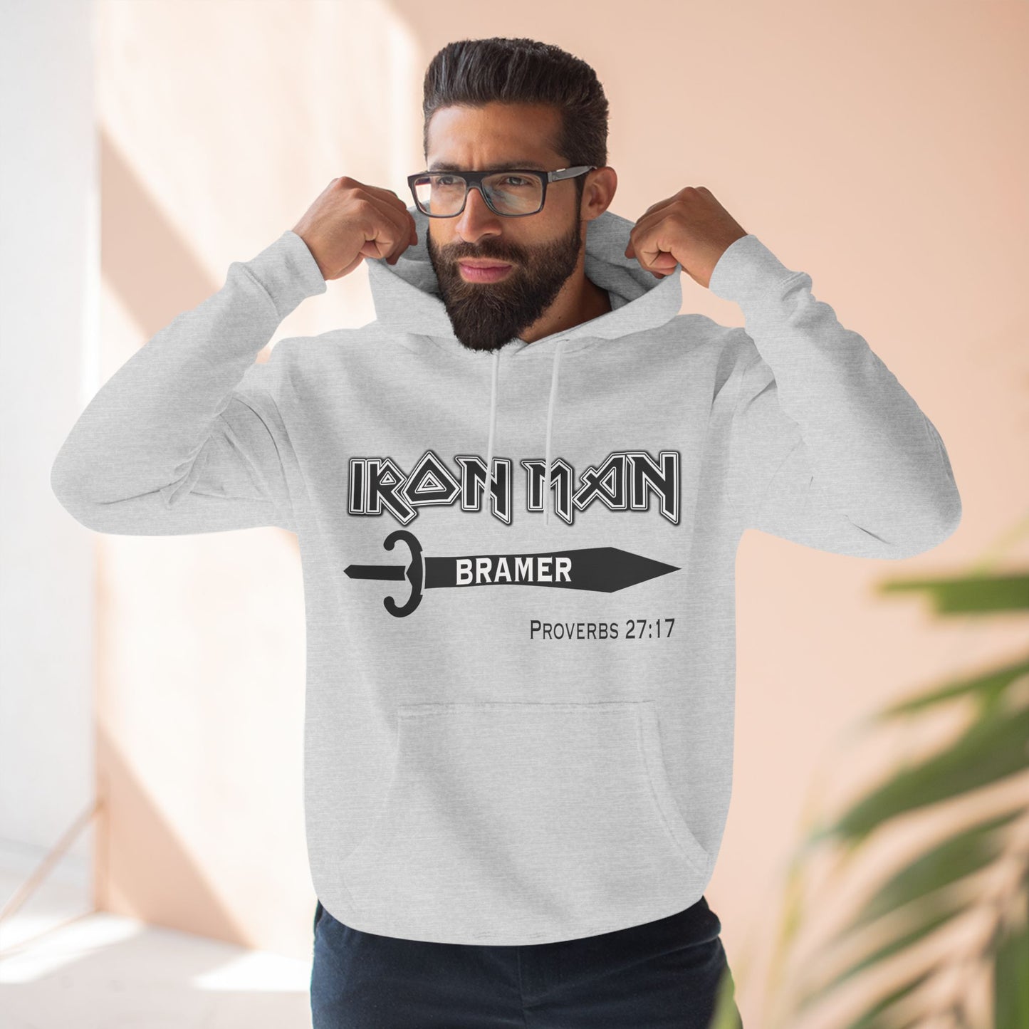 Iron Man Proverbs 27 Fleece Hoodie - Amazing Faith Designs