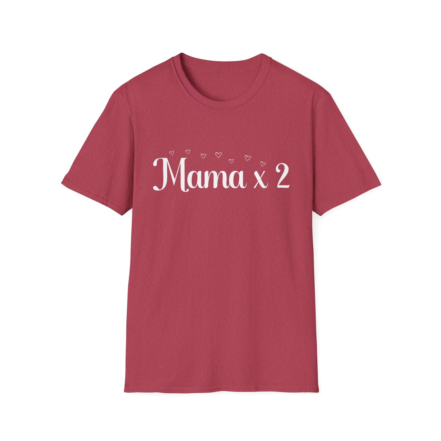 Mama x 2 Unisex Softstyle T-Shirt, Pregnancy Announcement - Amazing Faith Designs