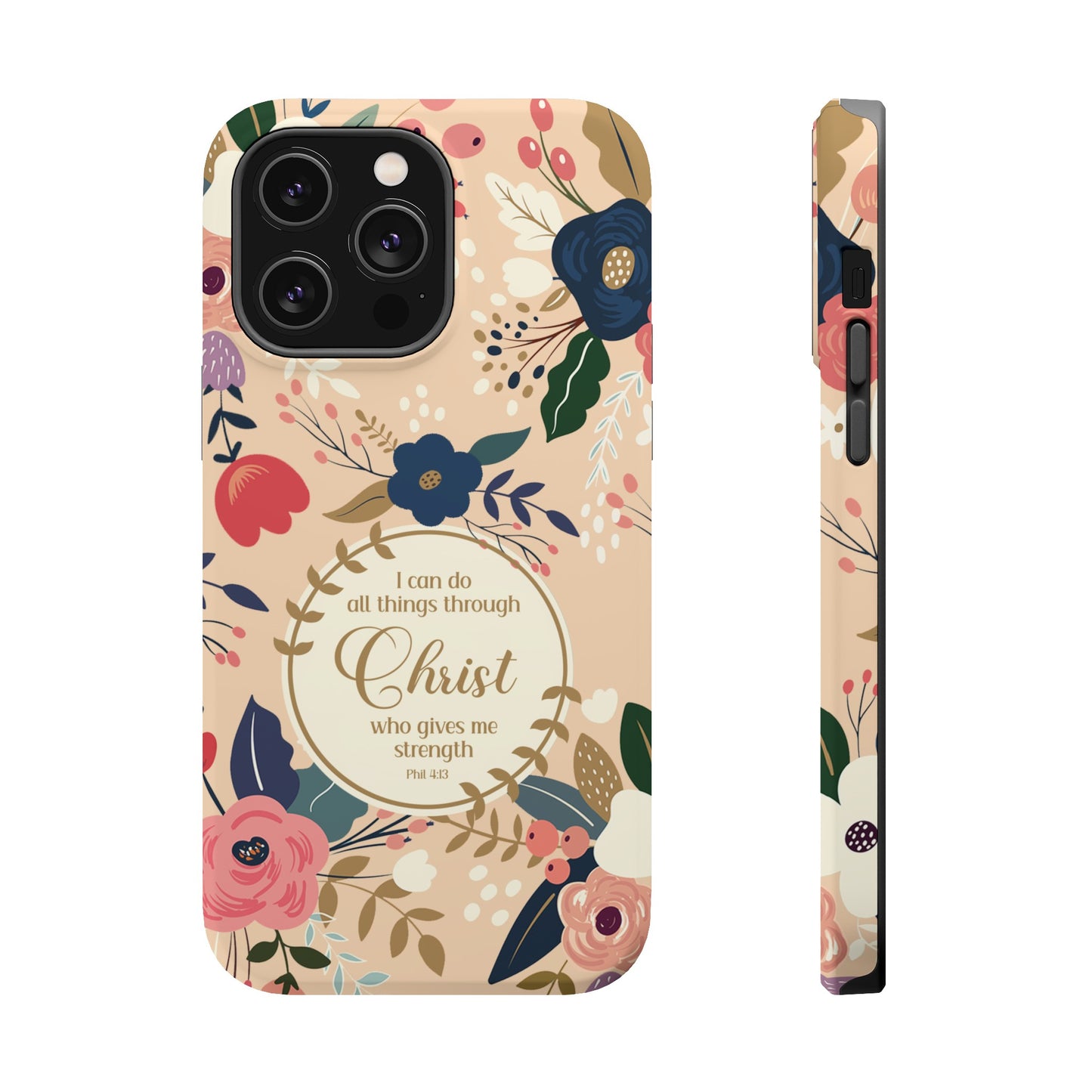 Philippians 4:13 Floral Christian MAGSAFE Phone Case - Amazing Faith Designs