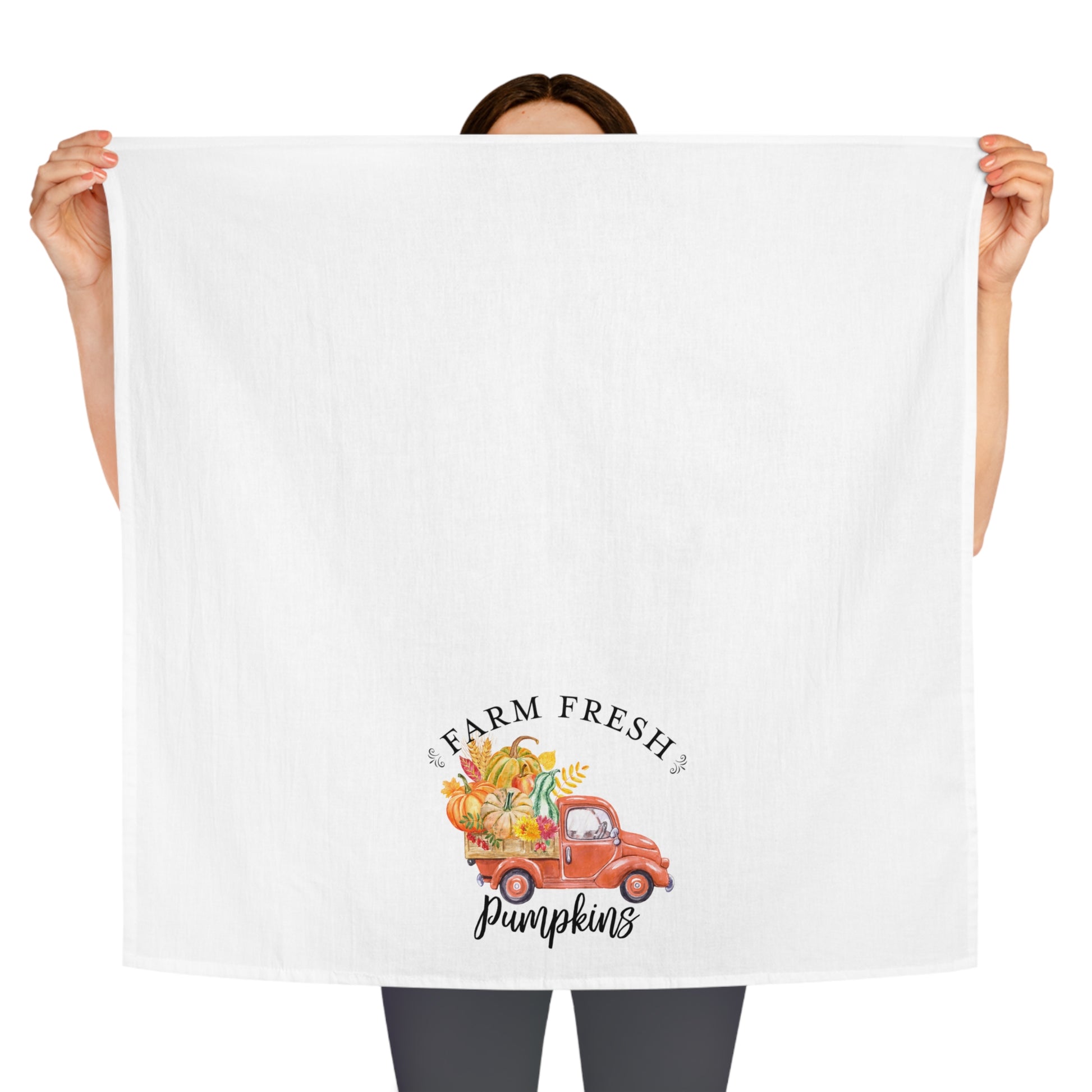 Farm Fresh Pumpkins Truck Tea Towel - Amazing Faith Designs