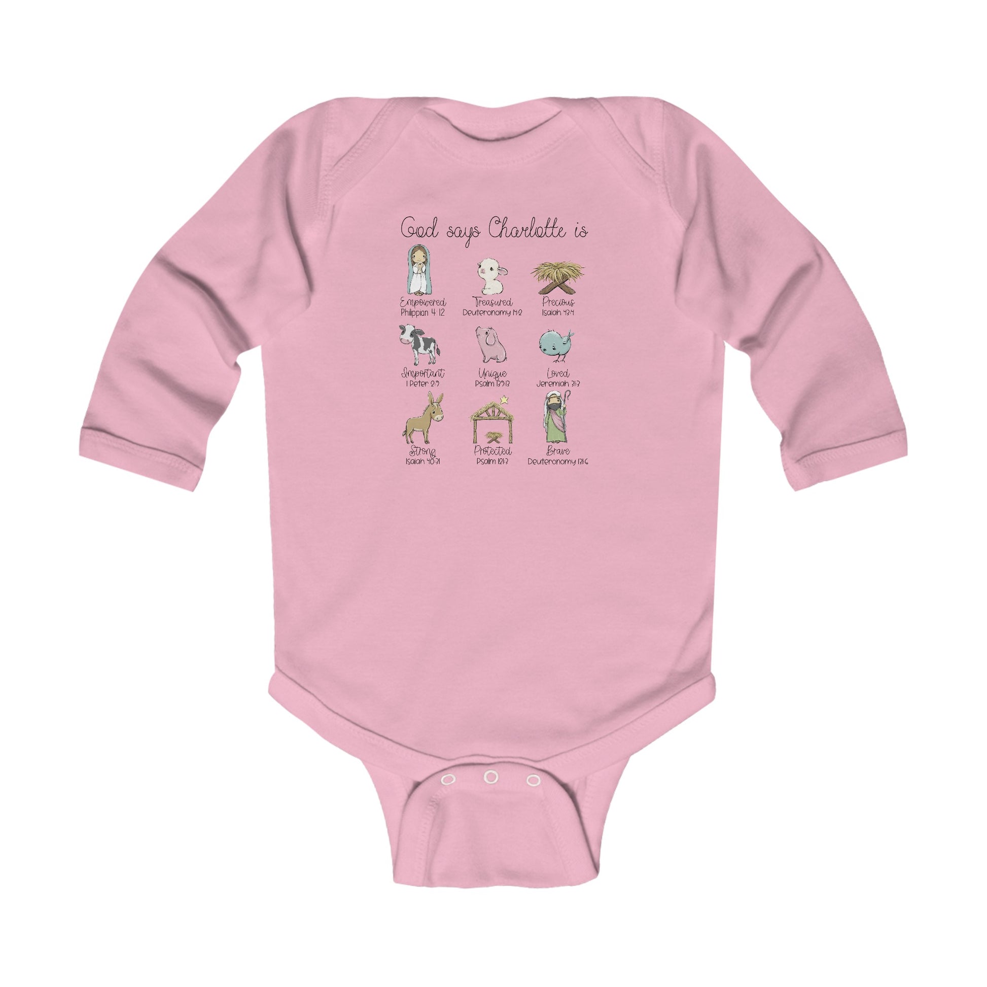 Nativity Personalized Infant Christmas Onesie - Amazing Faith Designs