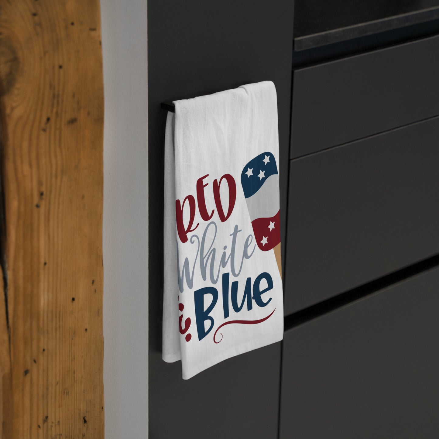 Red White and Blue Fourth of July Tea Towel - Amazing Faith Designs