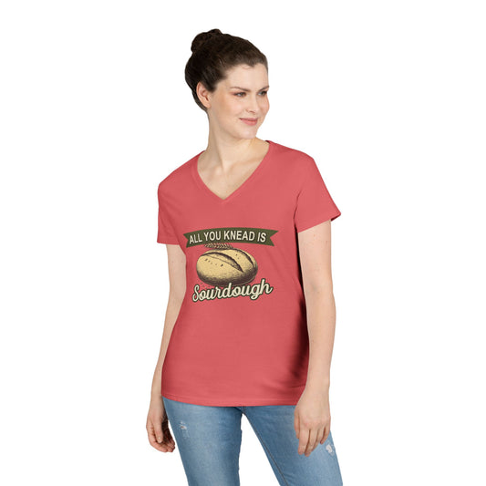 All You Knead is Sourdough Bakery V-Neck Shirt - Logo on Back - Amazing Faith Designs