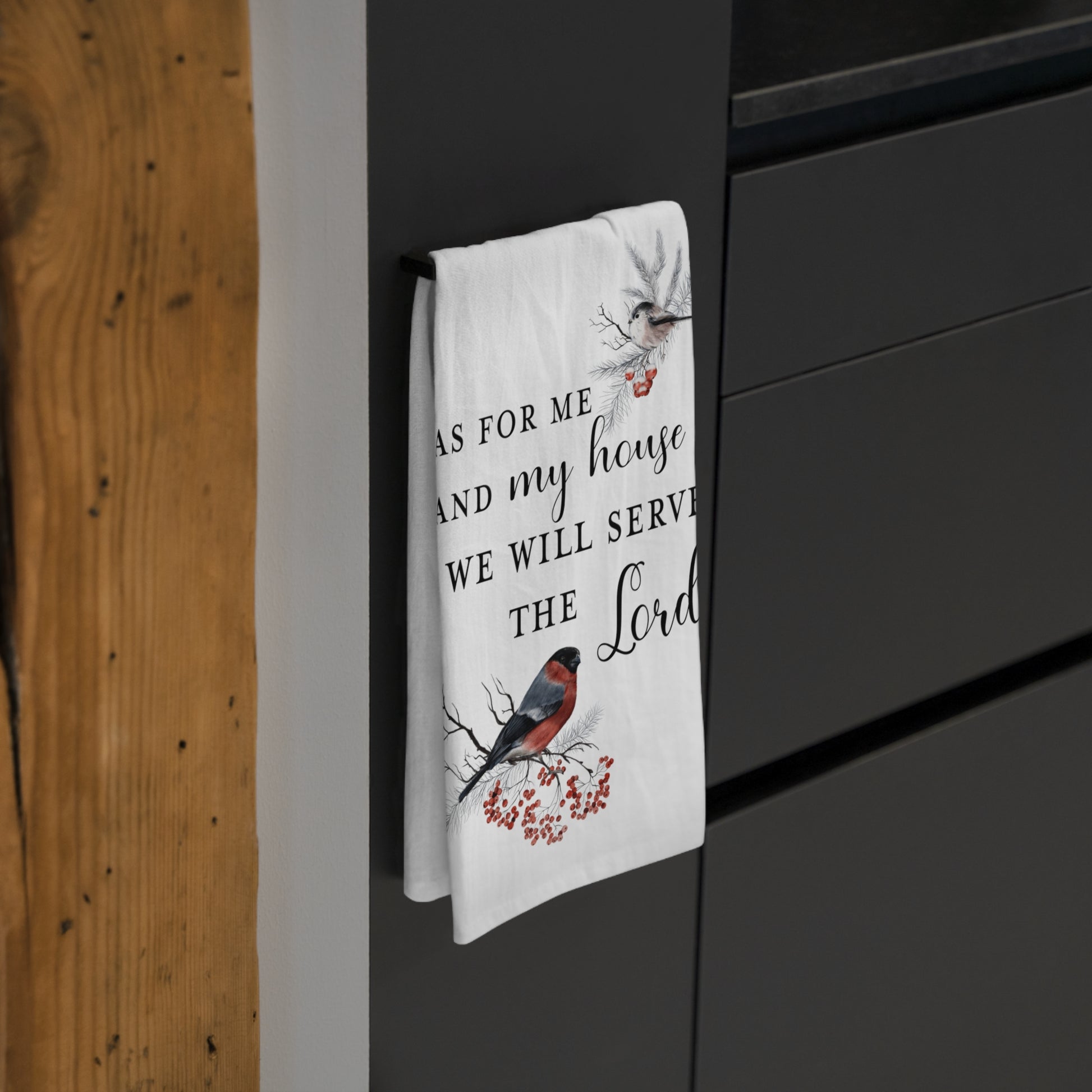 Winter Birds Scripture Tea Towel - Amazing Faith Designs