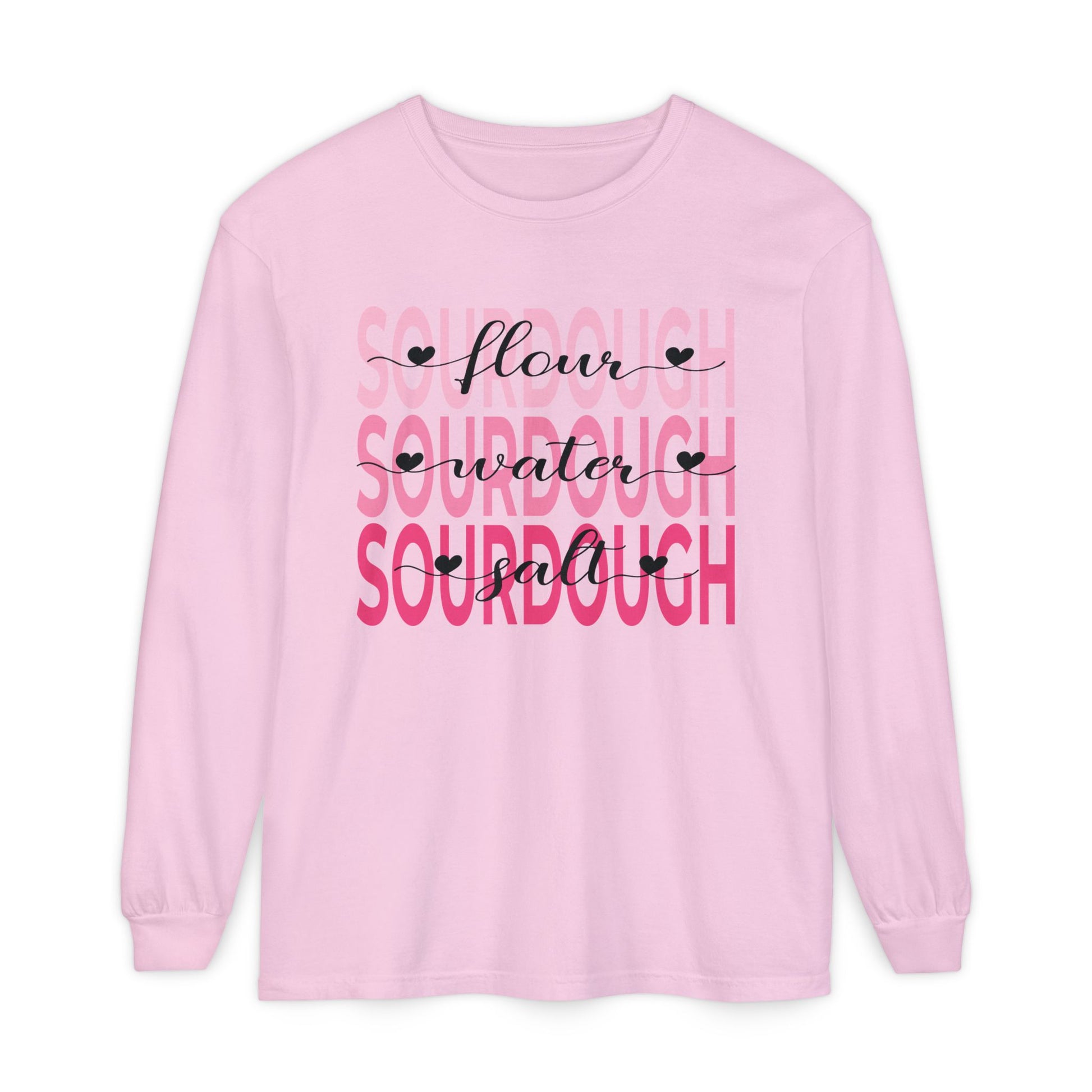 Pink Hearts Sourdough Long Sleeve Tee - Amazing Faith Designs
