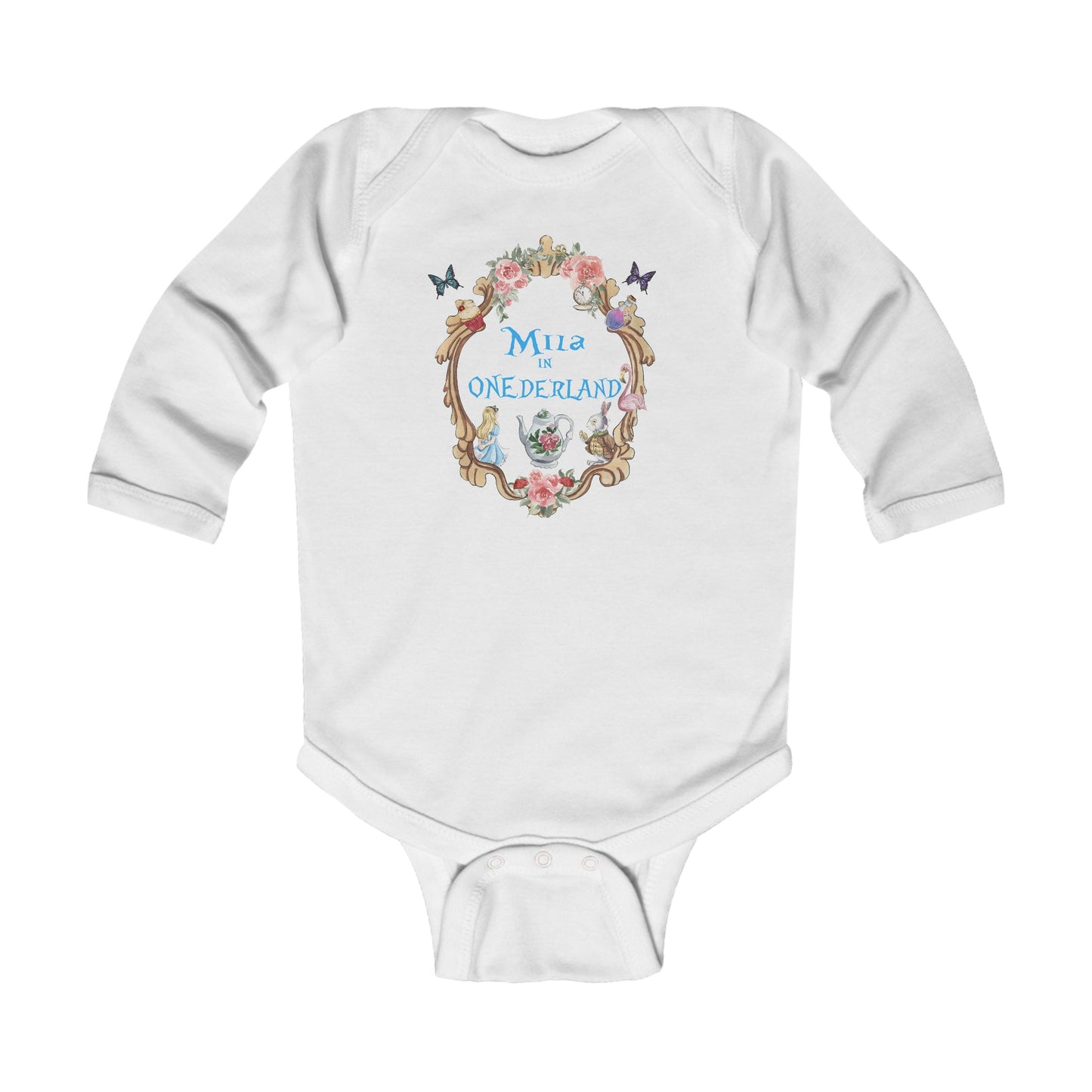 Alice in Wonderland Infant Long Sleeve Onesie - Amazing Faith Designs