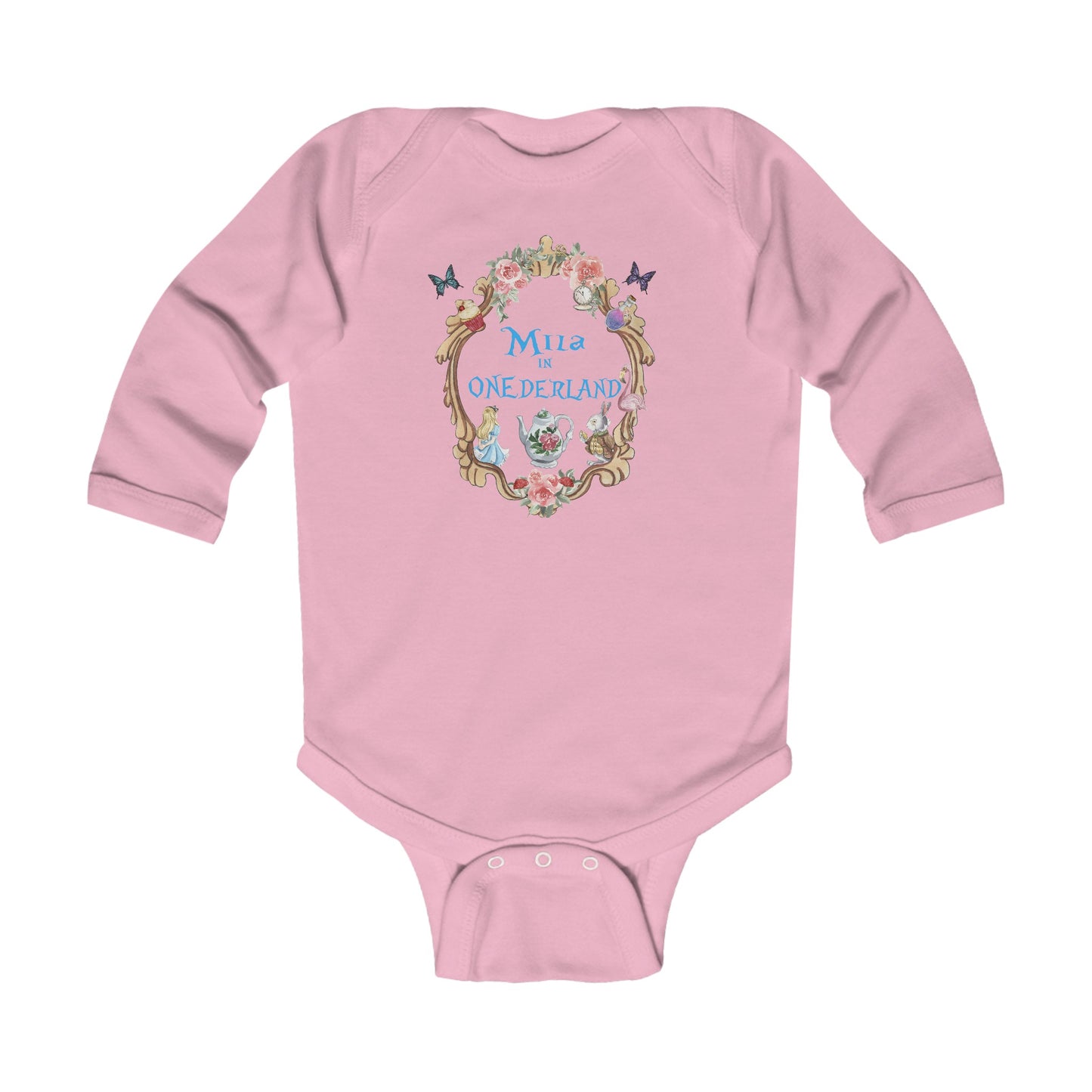 Alice in Wonderland Infant Long Sleeve Onesie - Amazing Faith Designs