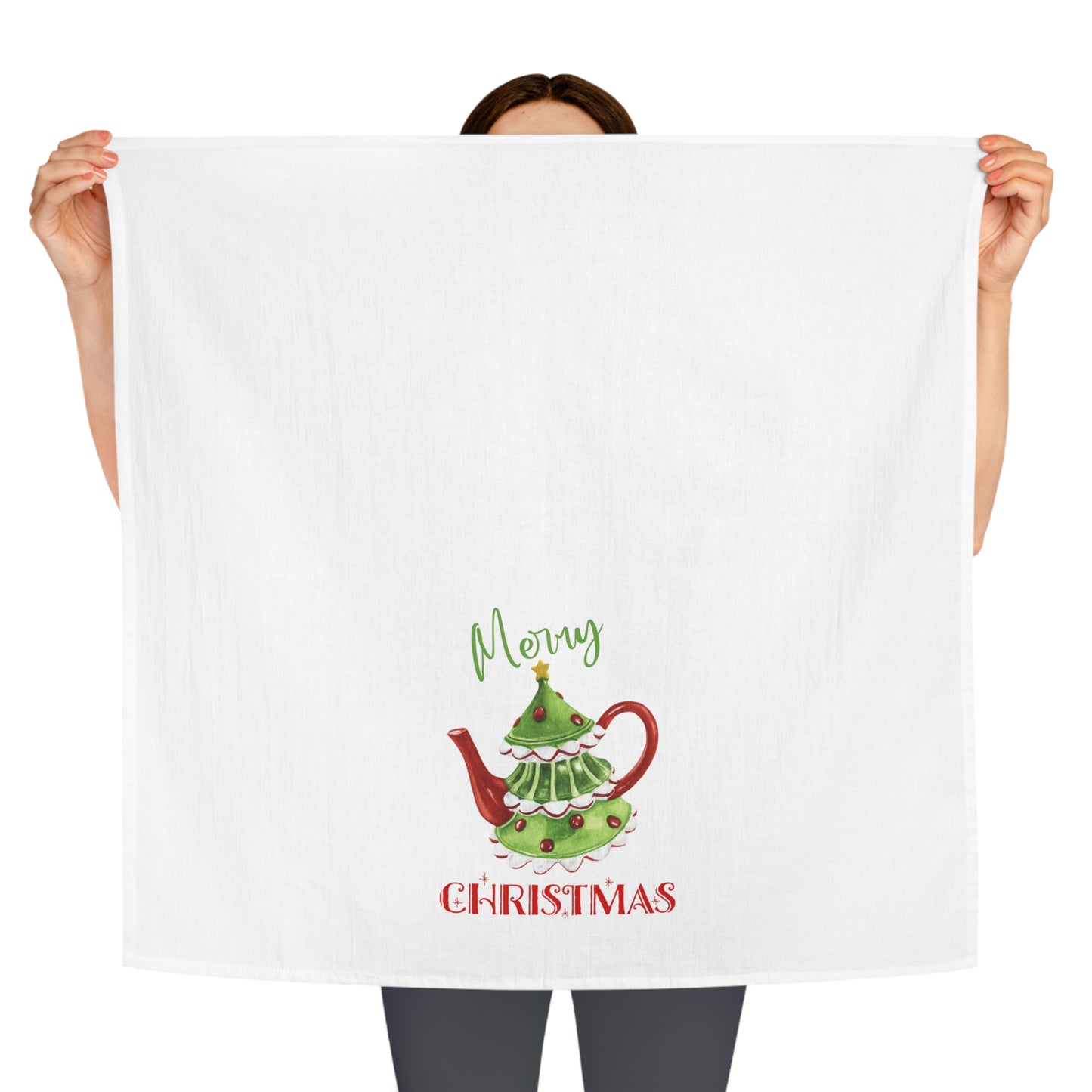 Christmas Teapot Kitchen Tea Towel - Amazing Faith Designs
