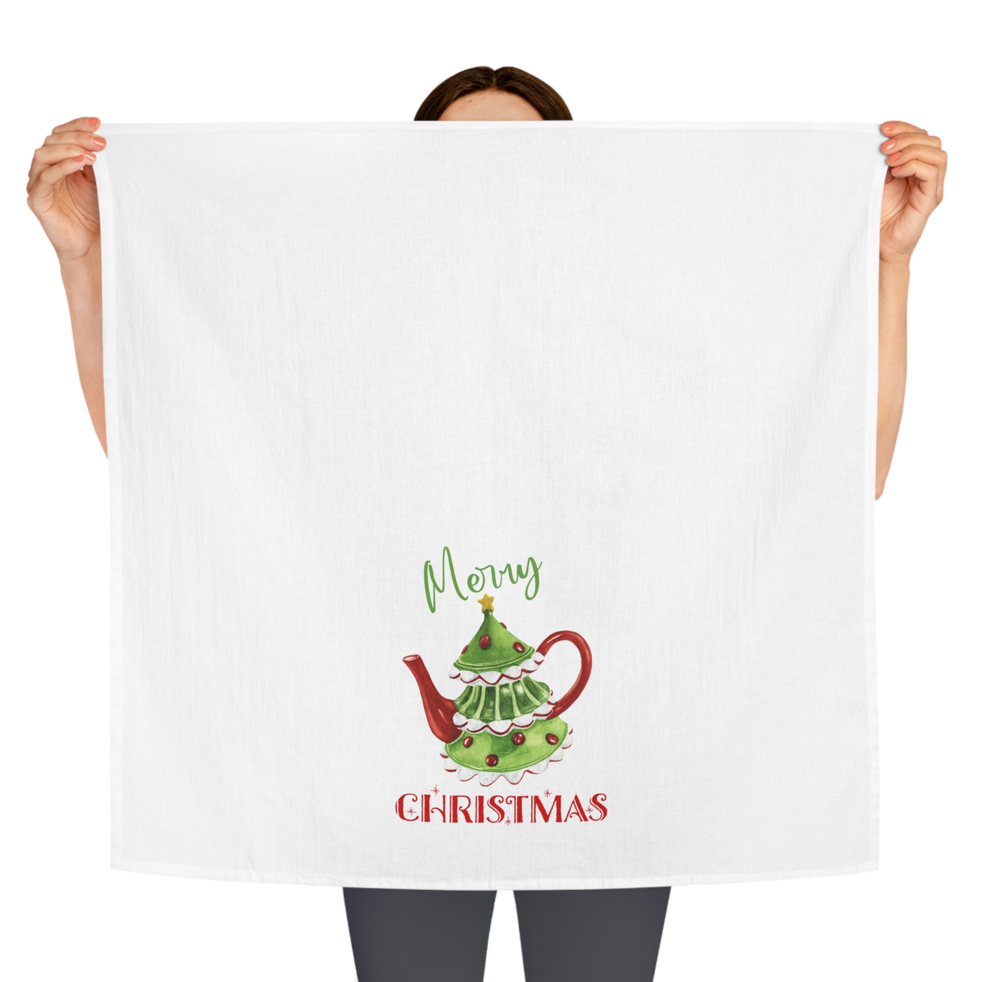 Christmas Teapot Kitchen Tea Towel - Amazing Faith Designs