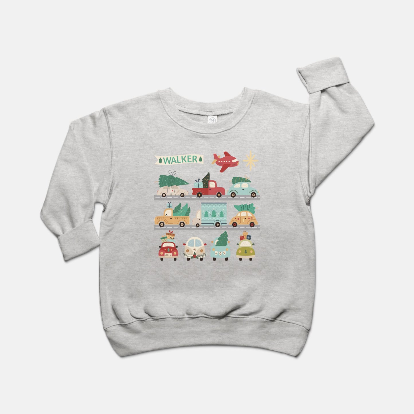 Christmas Cars Personalized Toddler Sweatshirt - Amazing Faith Designs