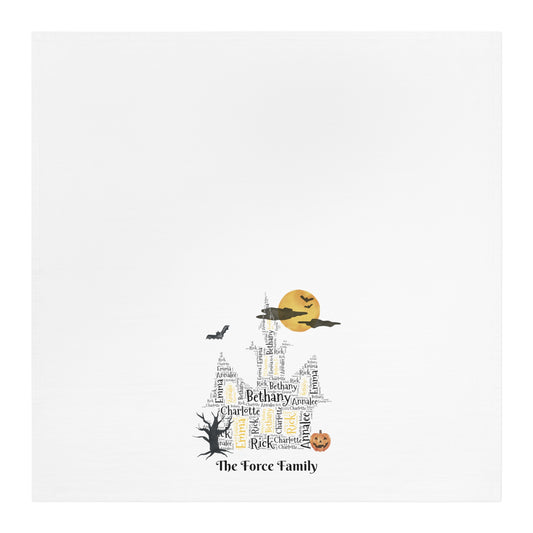 Haunted House Personalized Tea Towel - Add up to 35 names - Amazing Faith Designs