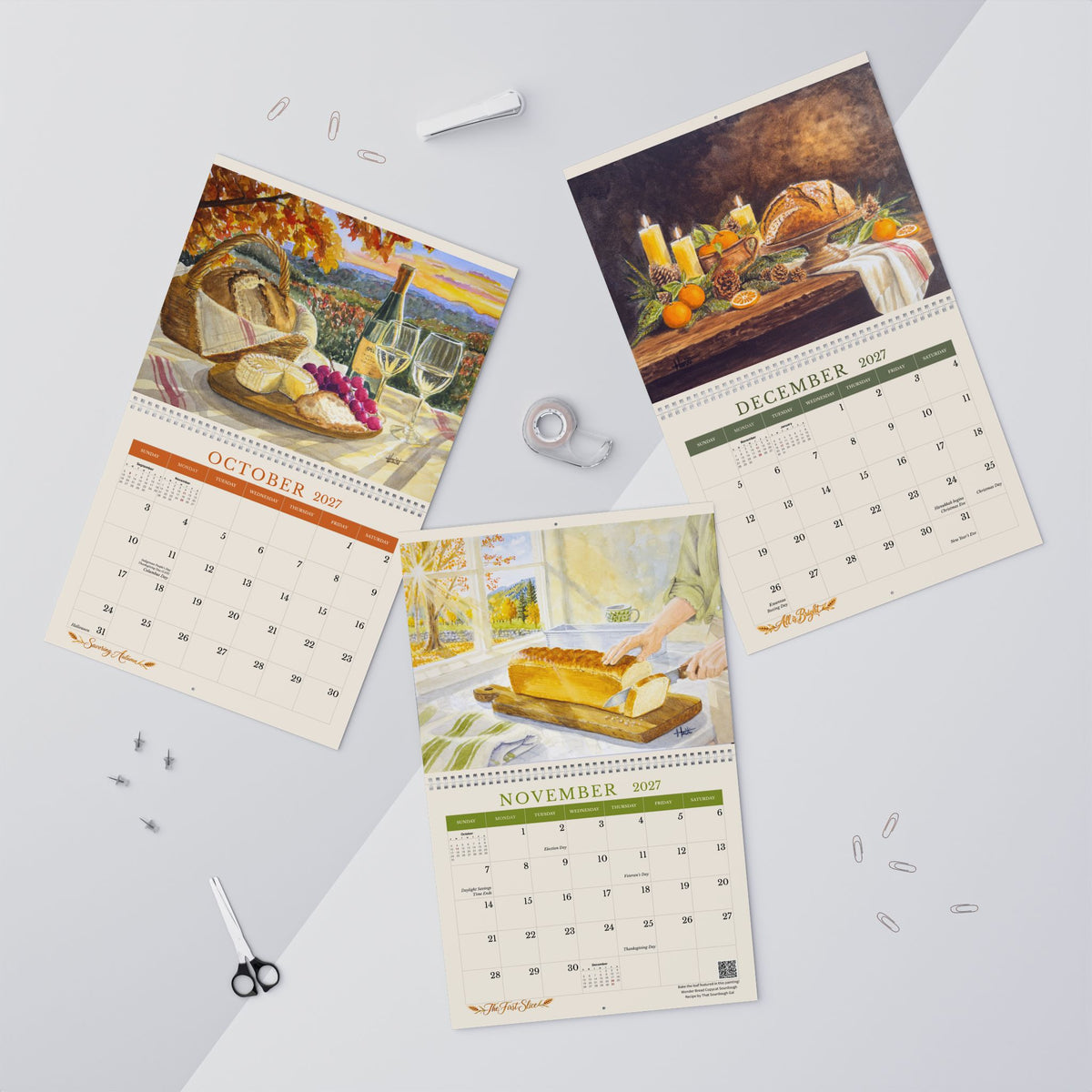 2027 Sourdough Watercolor Calendar