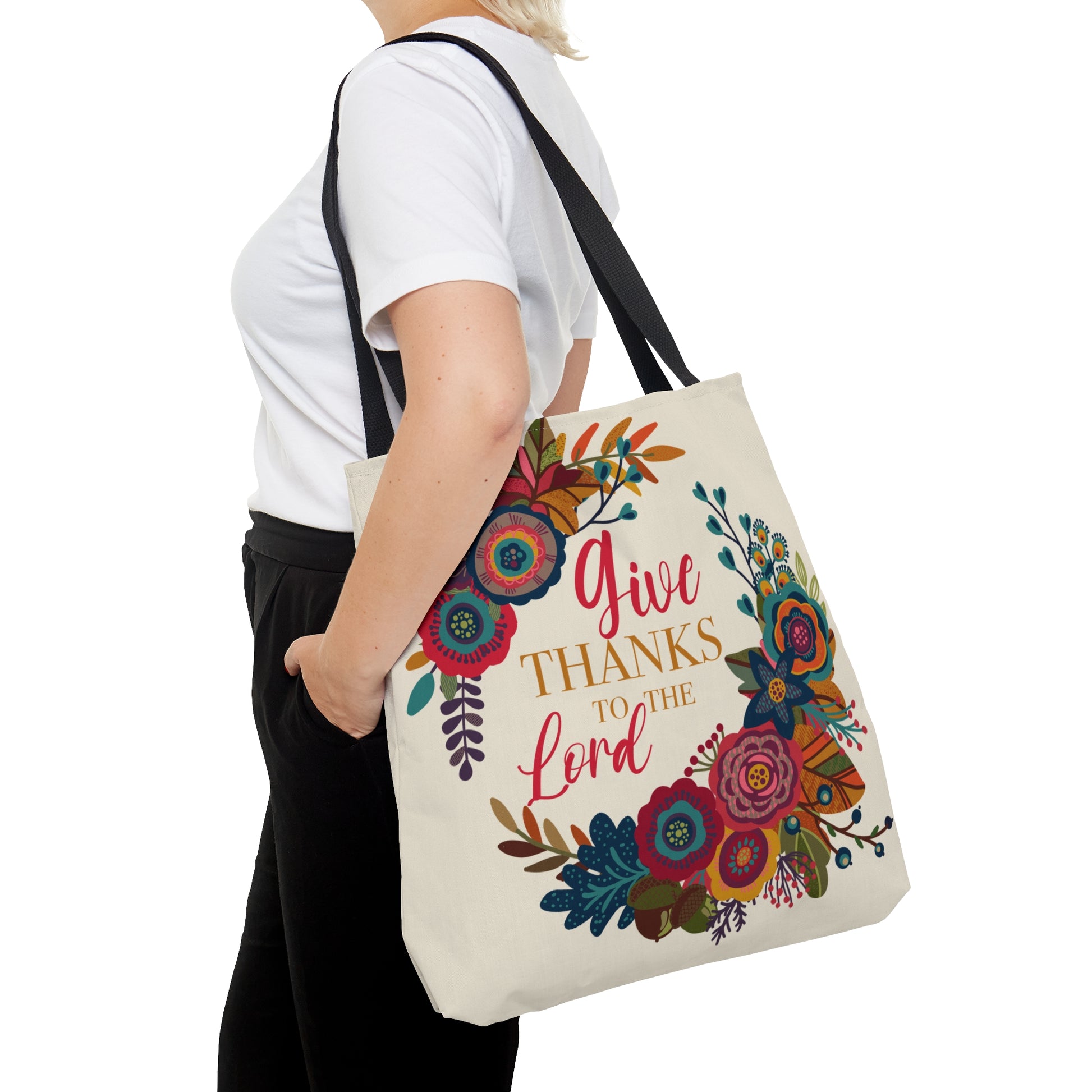 Give Thanks Tote Bag | Christian Tote Bag - Amazing Faith Designs