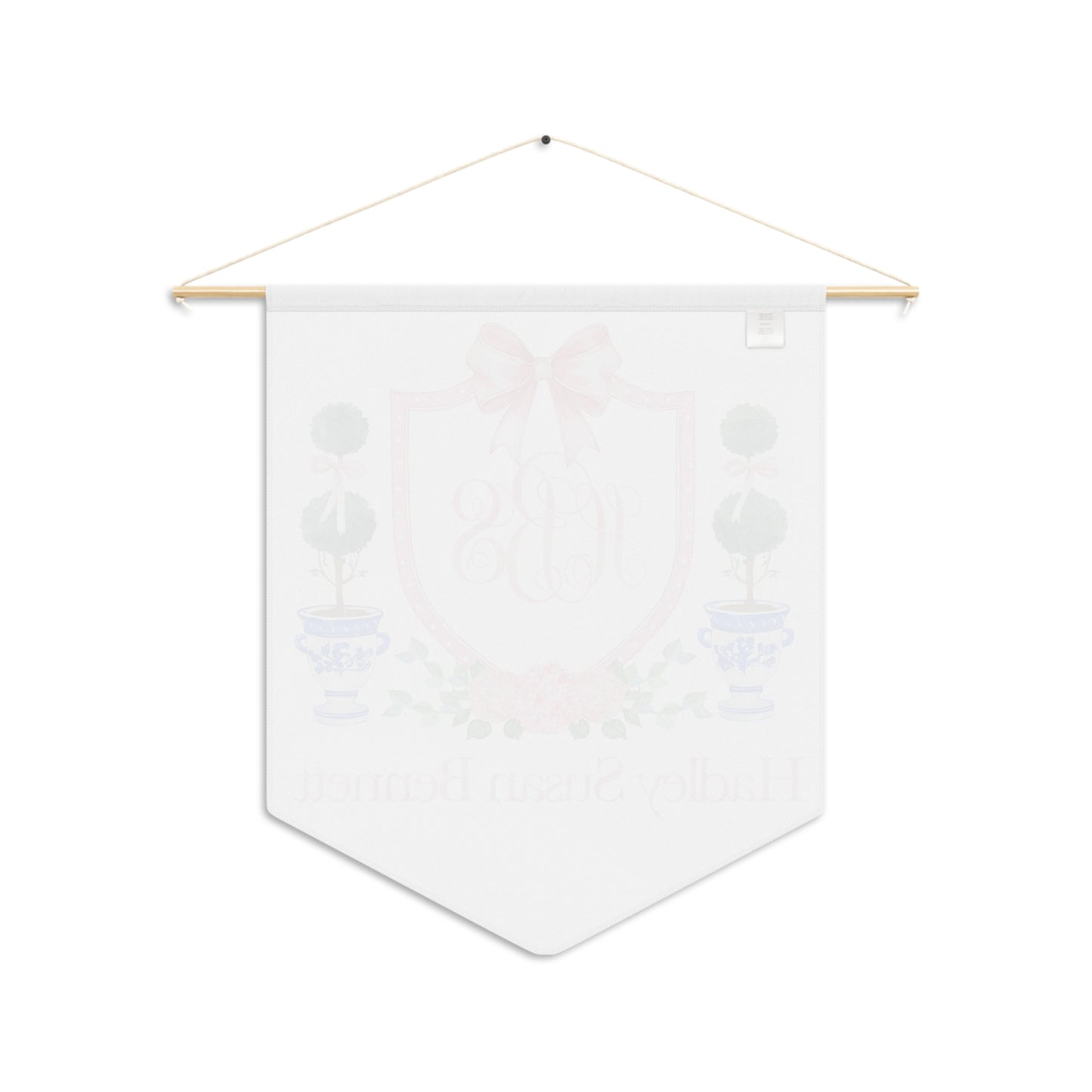 Custom Baby Banner, Pink Crest Nursery Pennant - Amazing Faith Designs