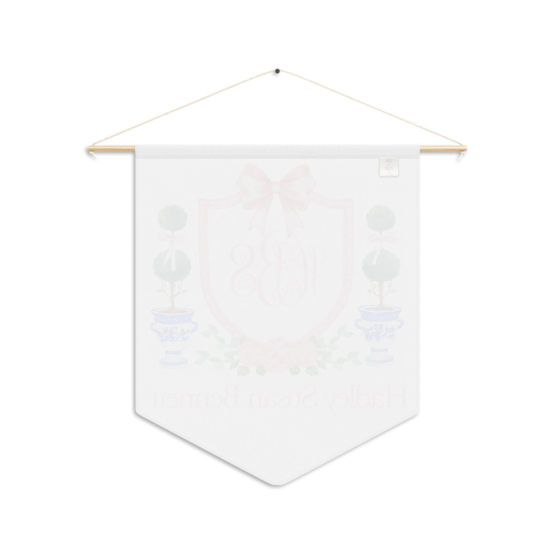 Custom Baby Banner, Pink Crest Nursery Pennant - Amazing Faith Designs