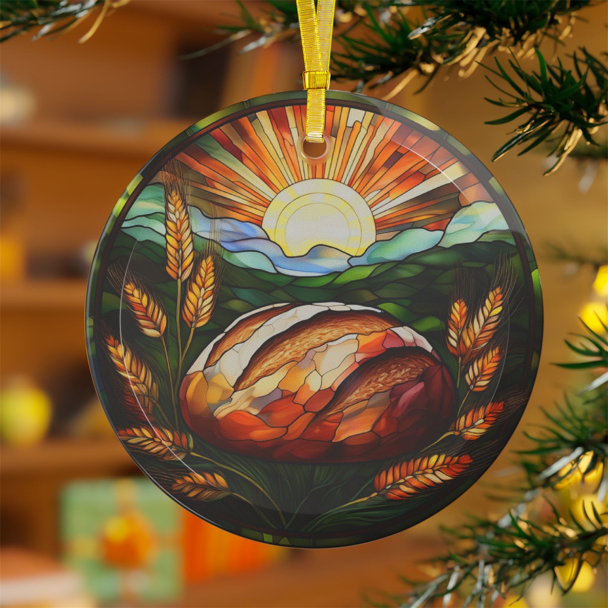 Sourdough Bread Glass Christmas Ornament - Amazing Faith Designs