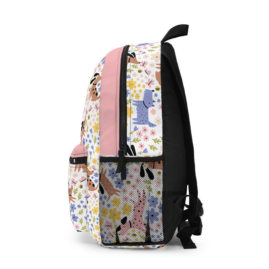 Dogs Floral Personalized Pink Backpack - Amazing Faith Designs