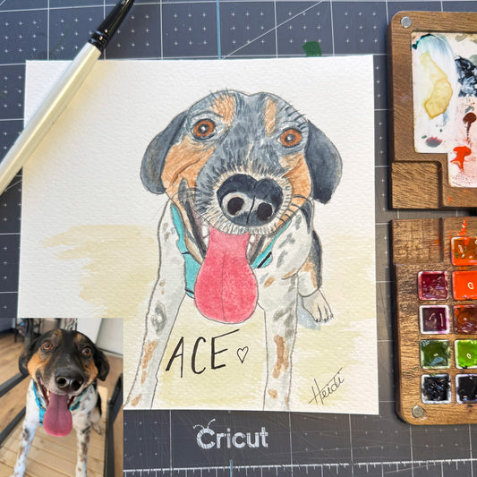 Custom Pet Portrait - Watercolor Painting - Amazing Faith Designs