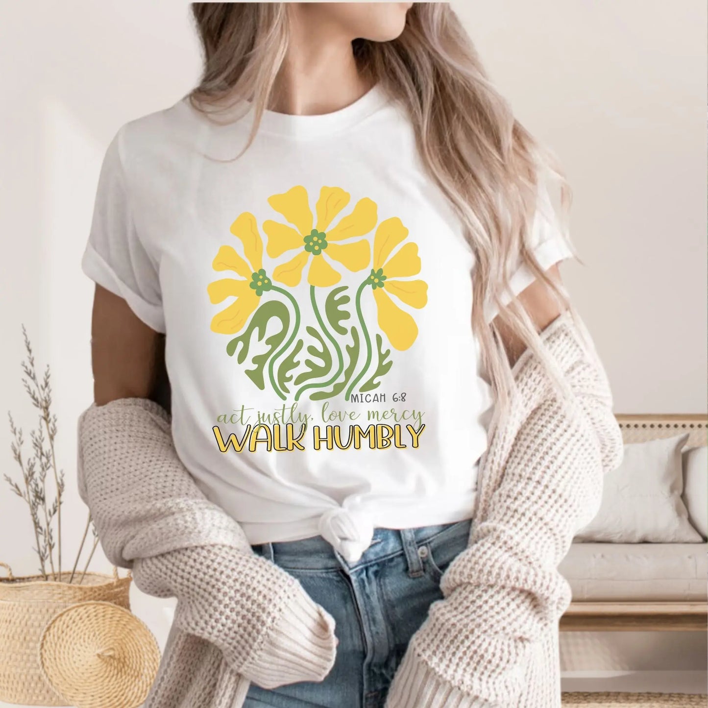 Act Justly Love Mercy Walk Humbly Micah 6:8 Scripture TShirt, Christian Faith Tee, Faith Based Apparel, Vintage Shirt Printify