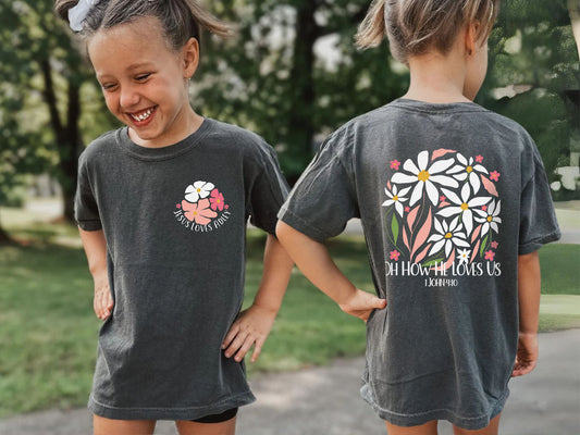 Boho Flowers Girls Christian Shirt - Amazing Faith Designs