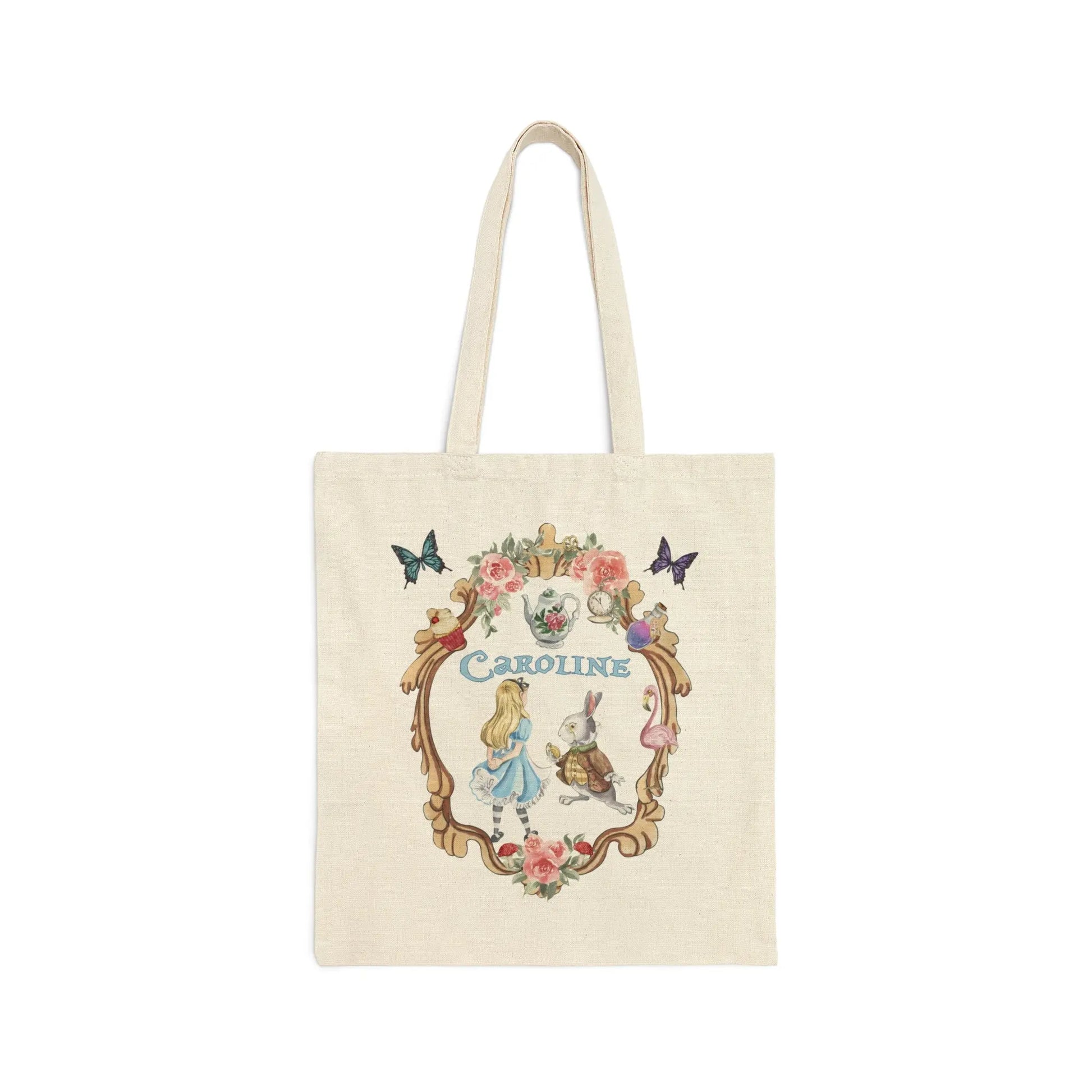 Alice in Wonderland Trick or Treat Canvas Tote Bag Printify