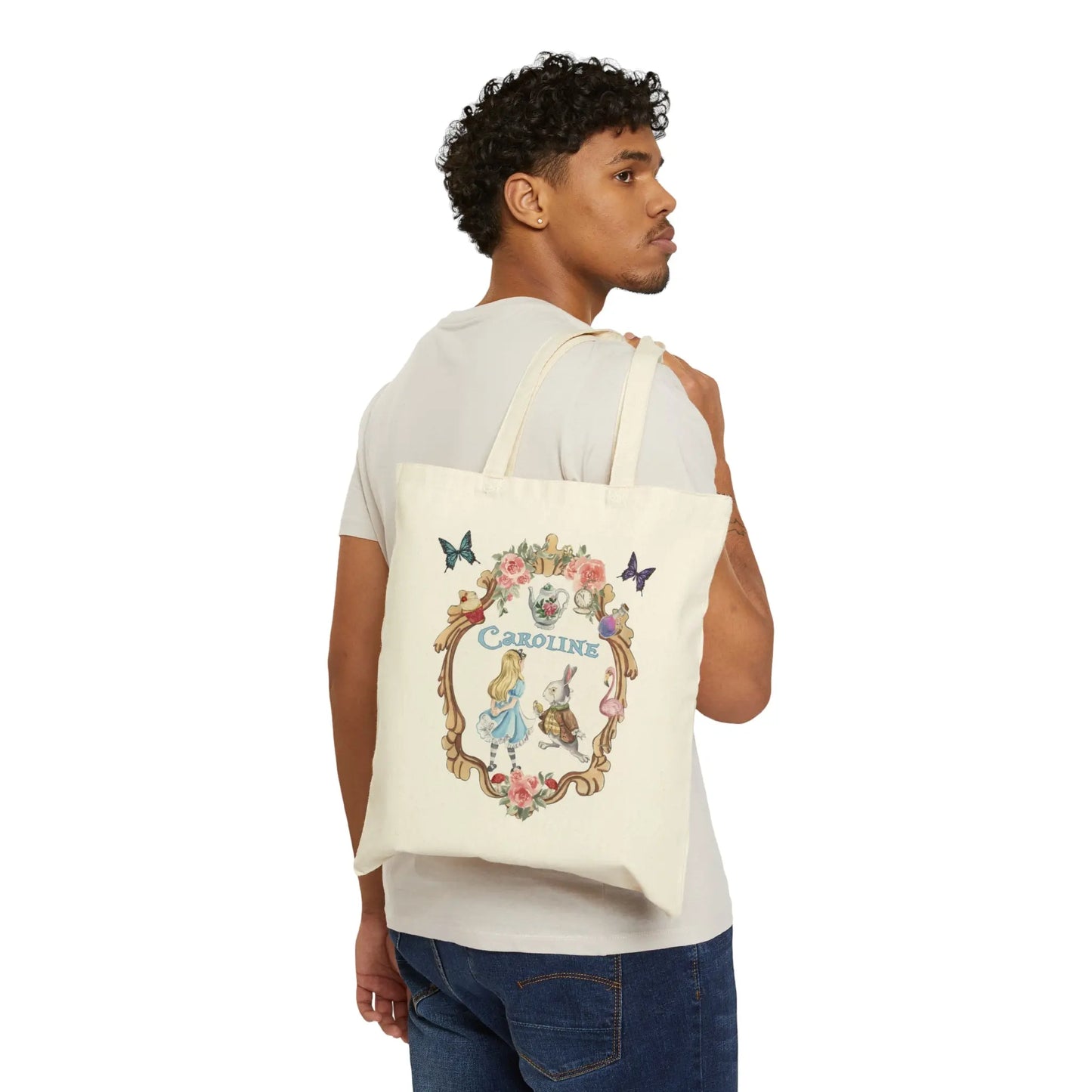 Alice in Wonderland Trick or Treat Canvas Tote Bag - Amazing Faith Designs