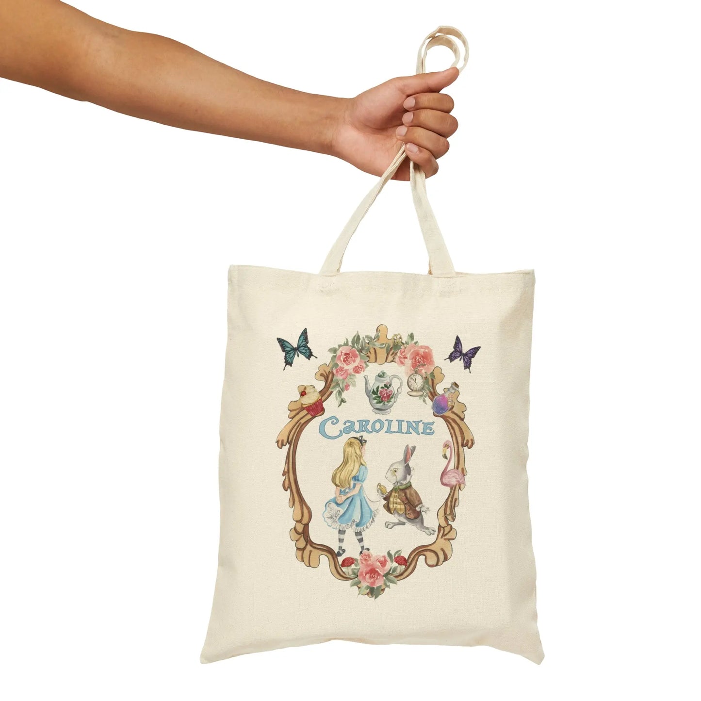 Alice in Wonderland Trick or Treat Canvas Tote Bag - Amazing Faith Designs