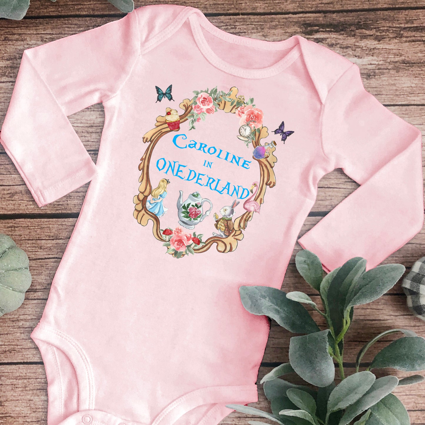 Alice in Wonderland Infant Long Sleeve Onesie - Amazing Faith Designs