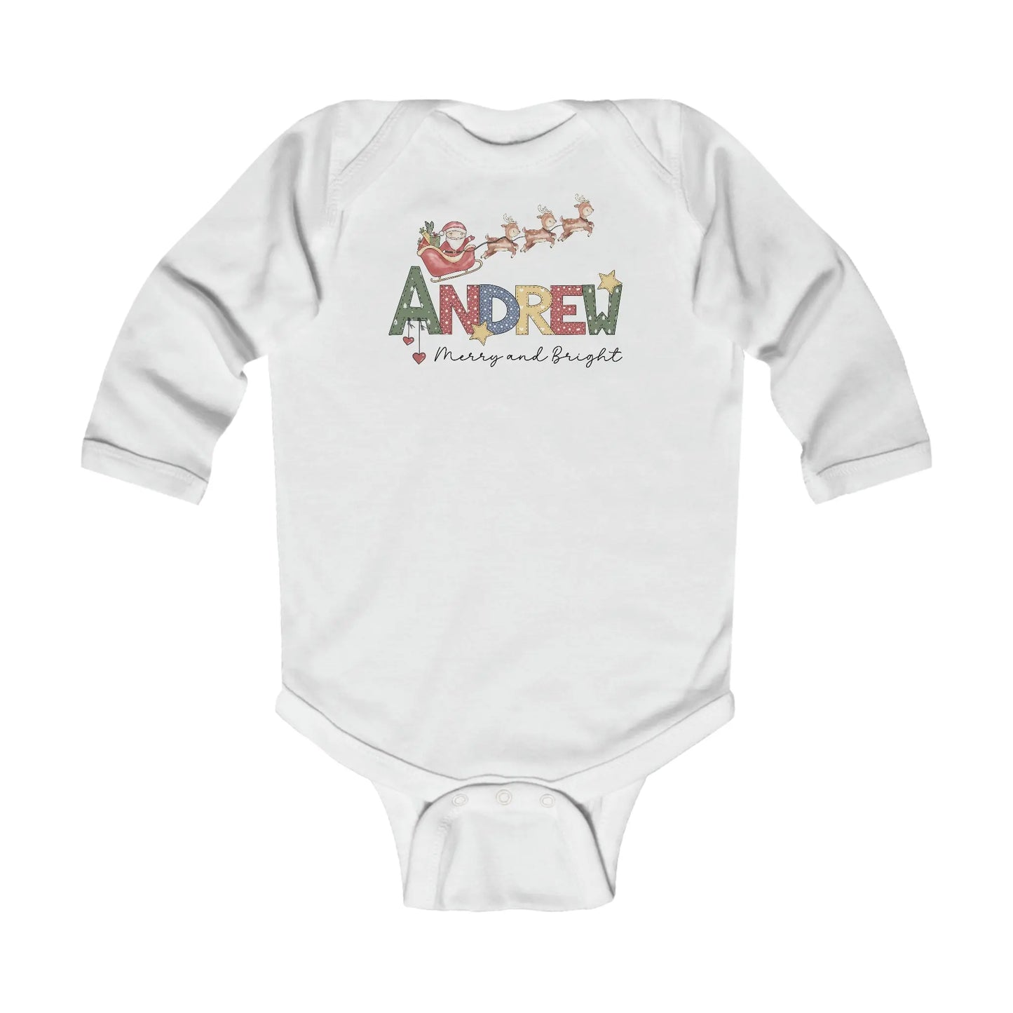 Andrew Christmas Infant Long Sleeve Bodysuit Printify