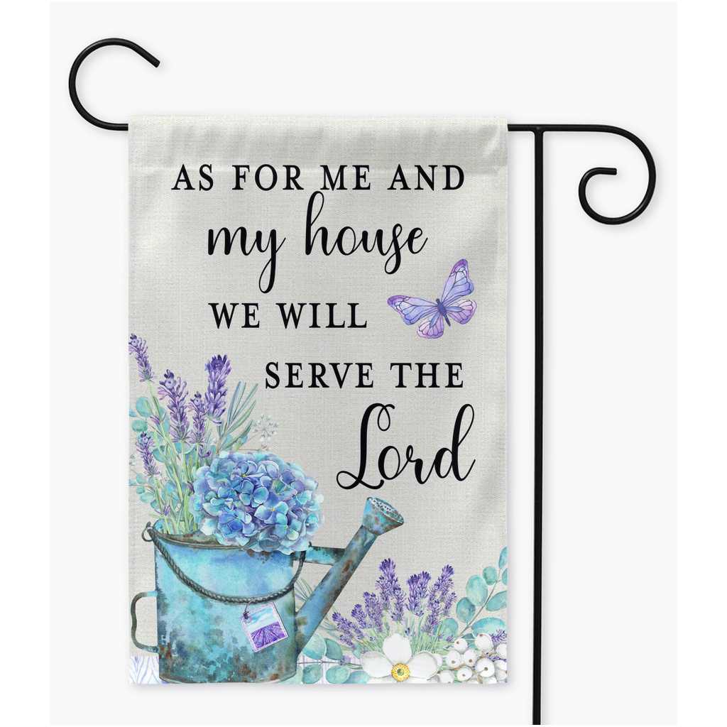 As For Me And My House Lavender Watering Can Scripture Garden Flag Gooten