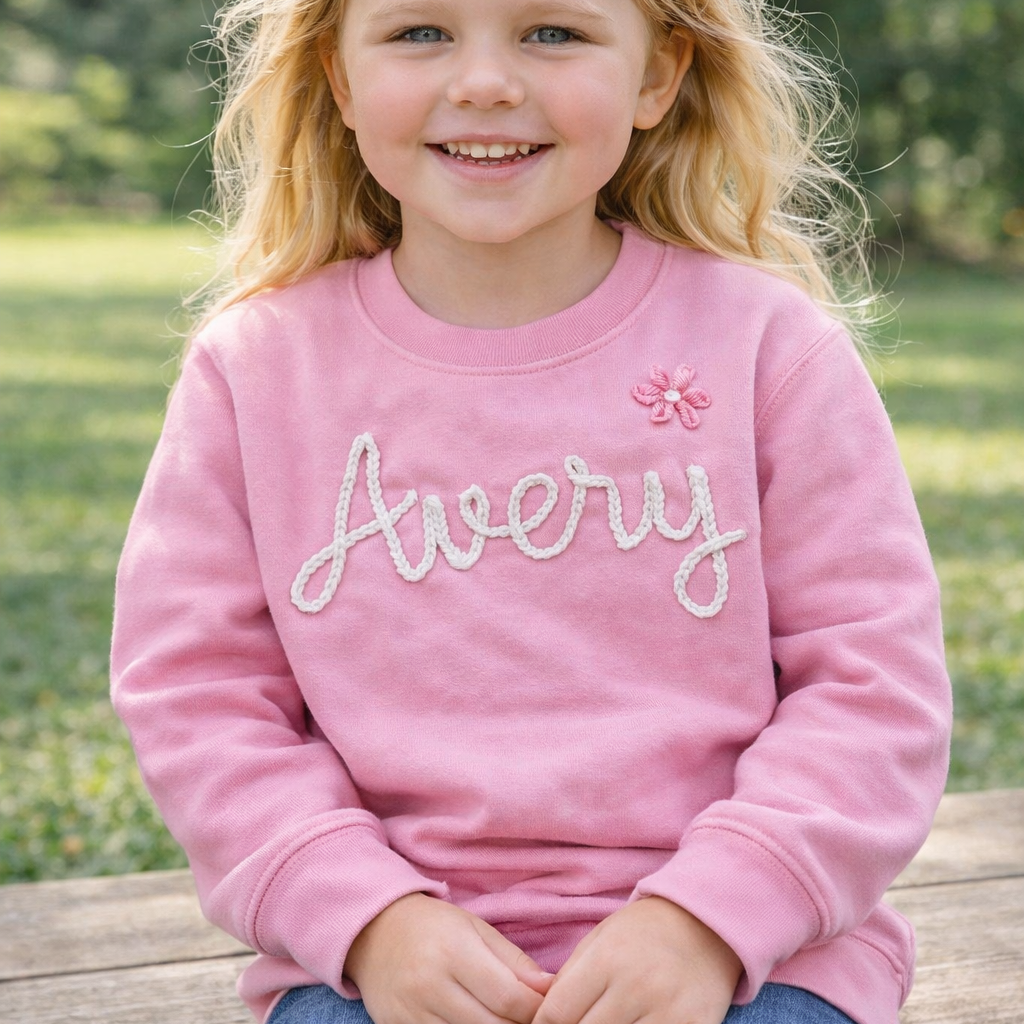 Hand Embroidered Child Sweatshirt - Amazing Faith Designs