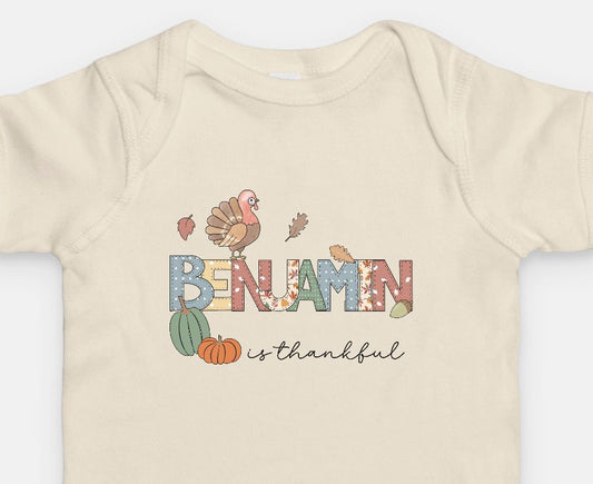 Thanksgiving Personalized Infant Onesie - Amazing Faith Designs