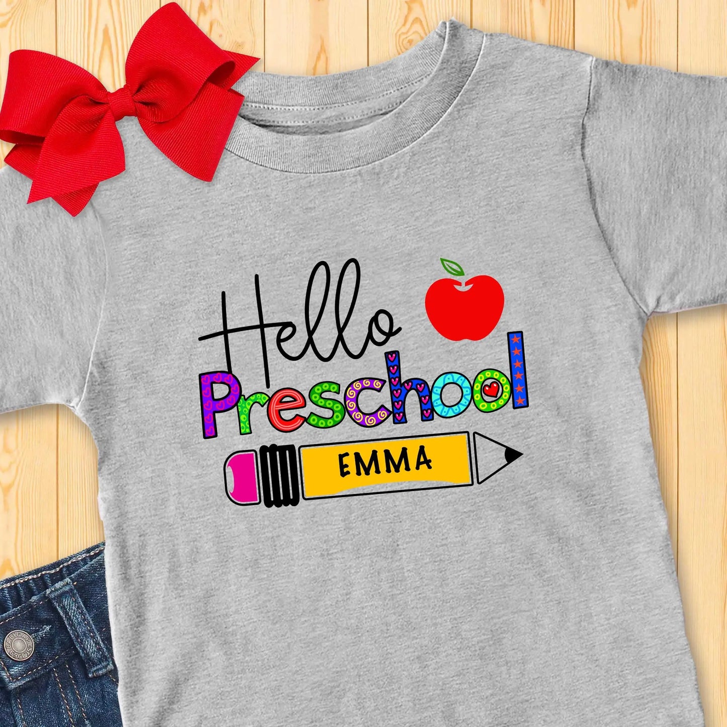 Back to School Personalized Tshirt, First Day of School Shirt, Pre-K, Preschool Shirt Printify