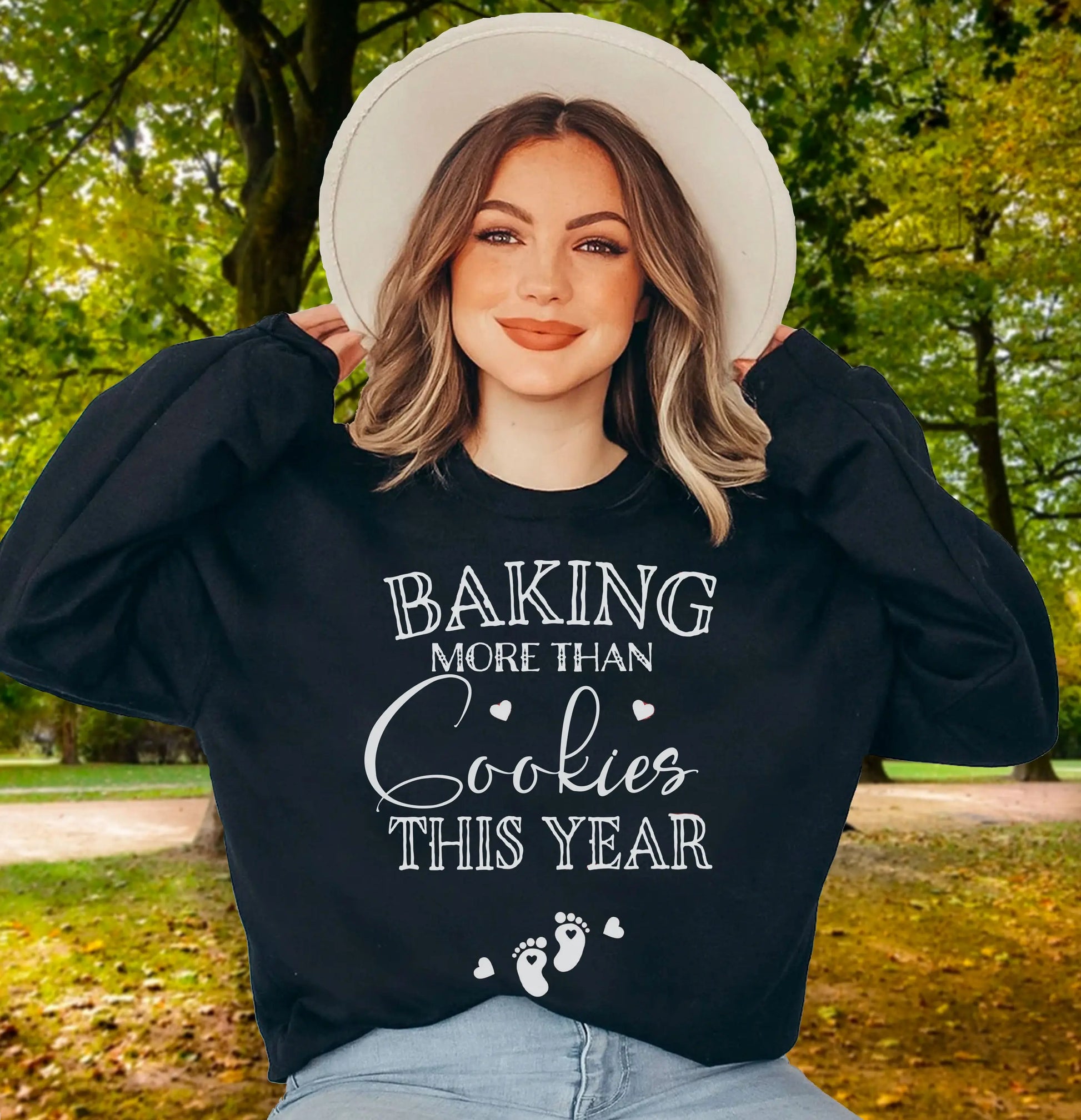 Baking More than Cookies This Year Sweatshirt, Pregnancy Announcement Sweatshirt SPOD