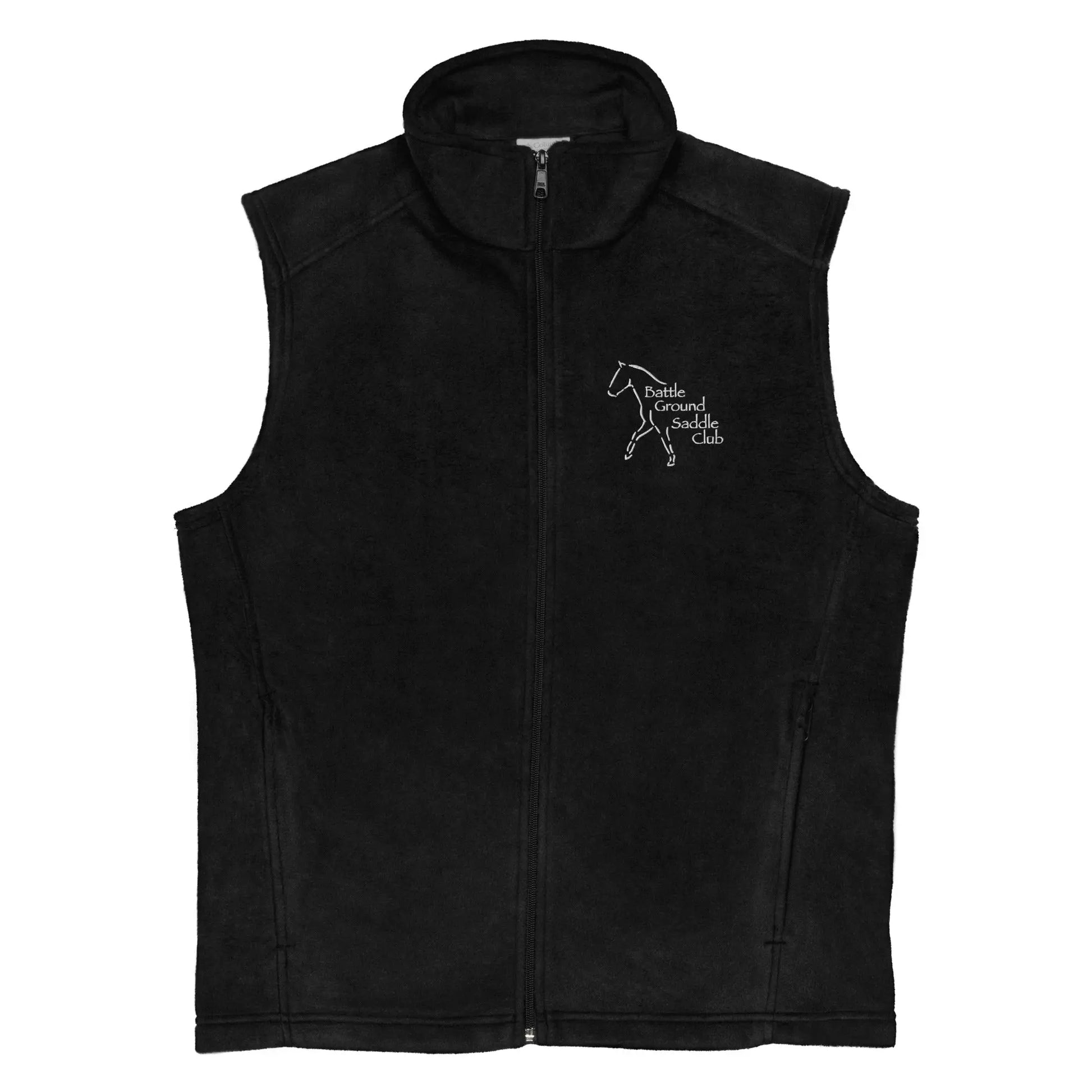 Battle Ground Saddle Club Men’s Columbia fleece vest Amazing Faith Designs