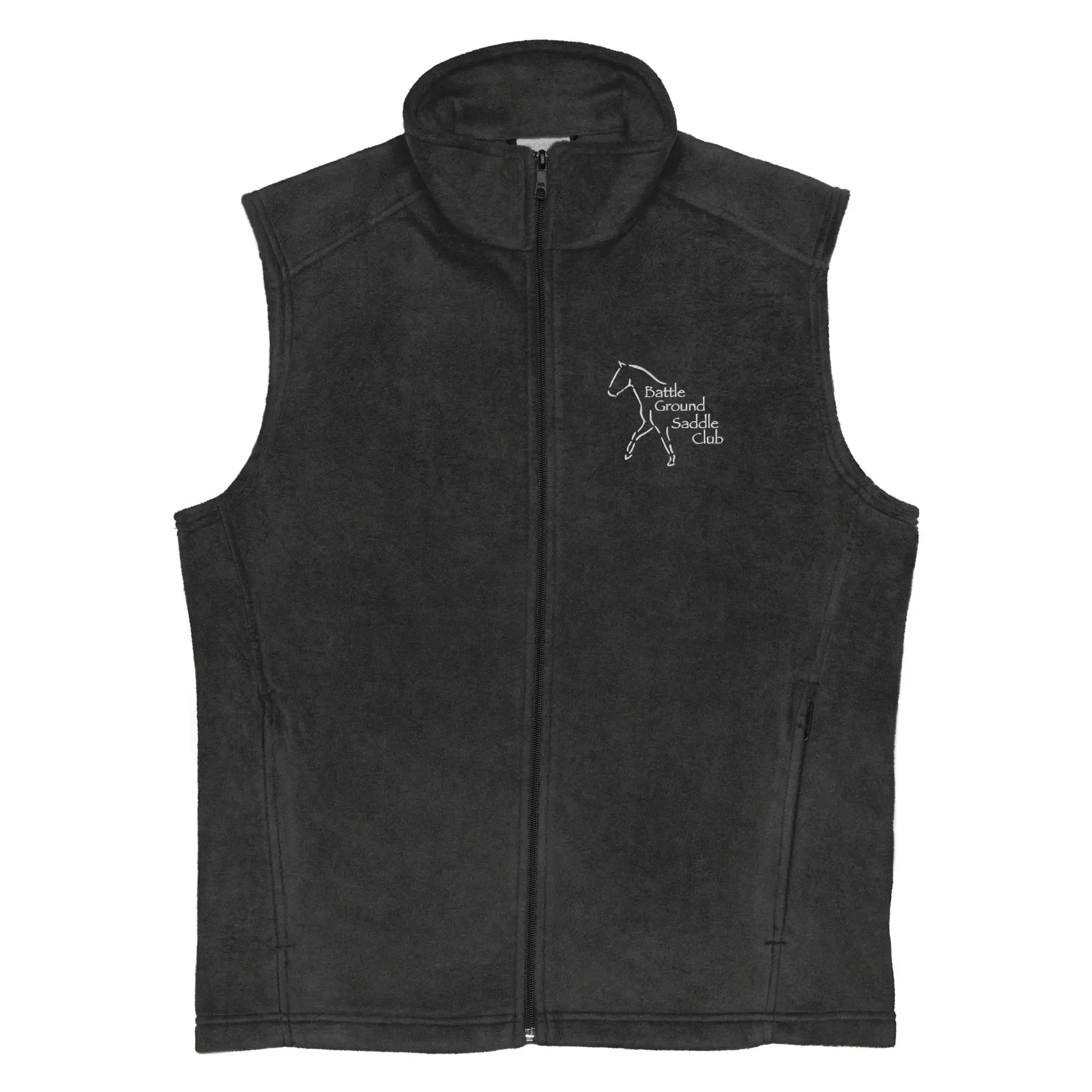 Battle Ground Saddle Club Men’s Columbia fleece vest Amazing Faith Designs