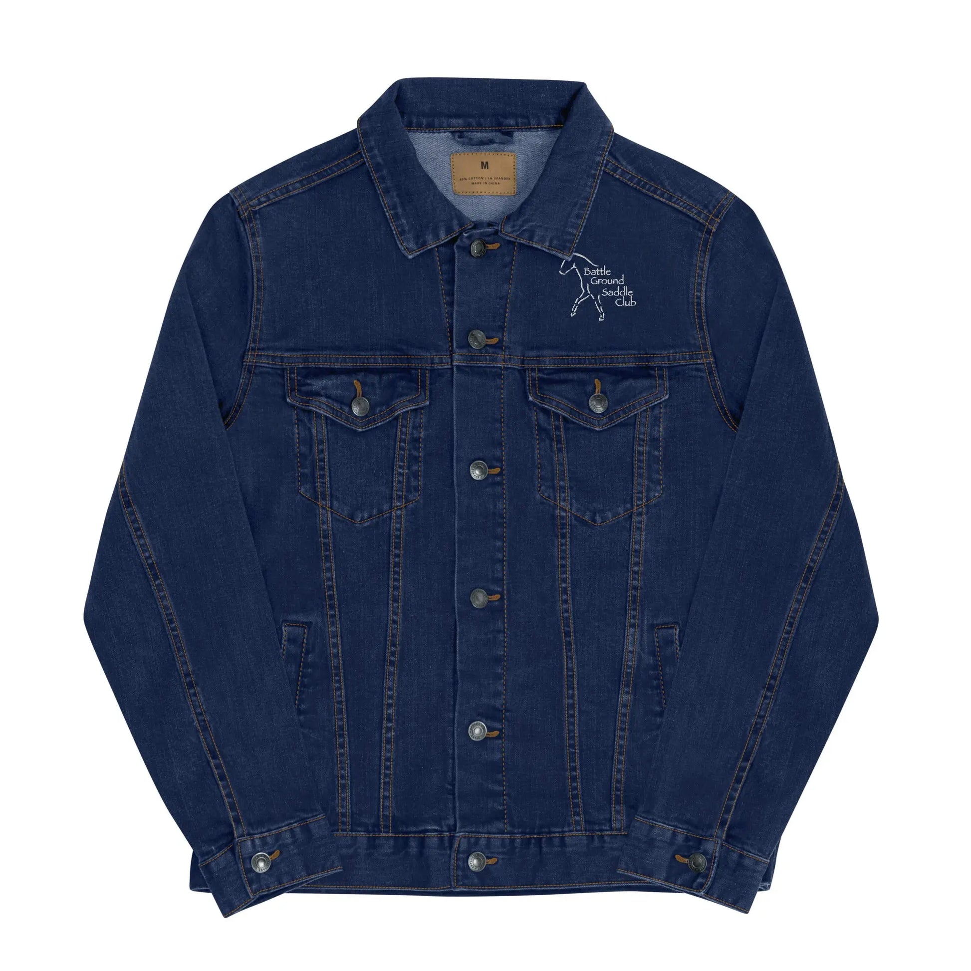 Battle Ground Saddle Club Unisex denim jacket Amazing Faith Designs