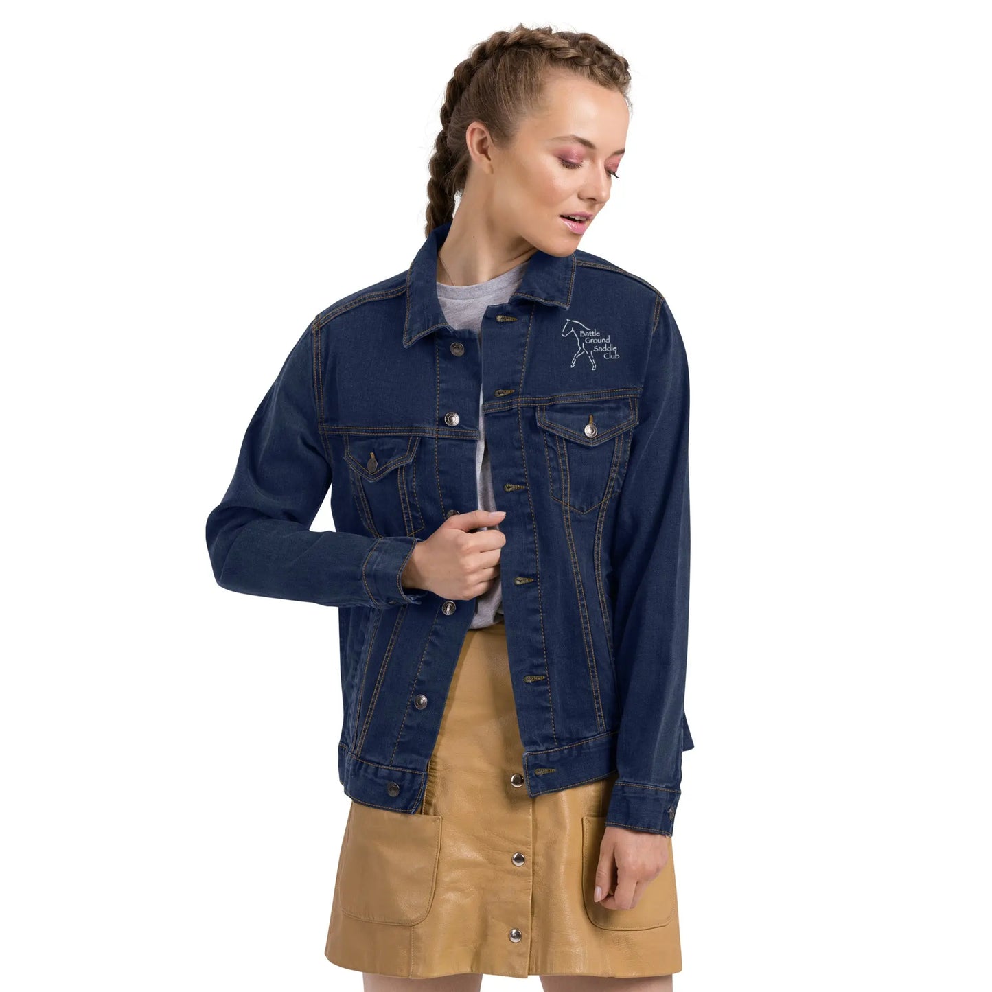 Battle Ground Saddle Club Unisex denim jacket Amazing Faith Designs