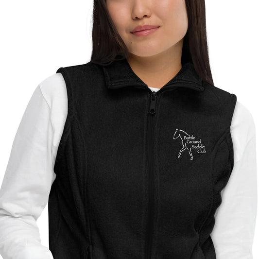 Battle Ground Saddle Club Women’s Columbia fleece vest Amazing Faith Designs