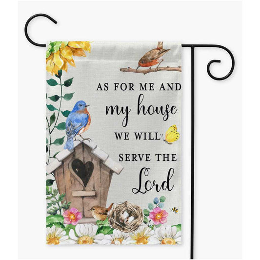 Birds and Birdhouse Scripture Garden Flag Amazing Faith Designs