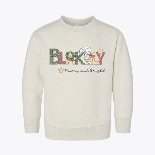 Blakely Christmas Cat Toddler Sweatshirt SimplePrint