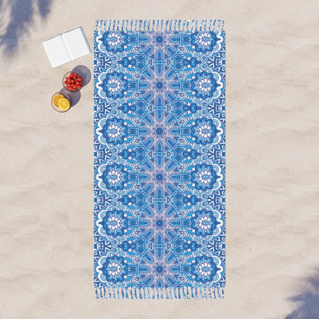Boho Beach Cloth, Pool Chair Cloth, Beach Cloth with Tassels, Bohemian Beach Cloth, Summer Beach Cloth Printify
