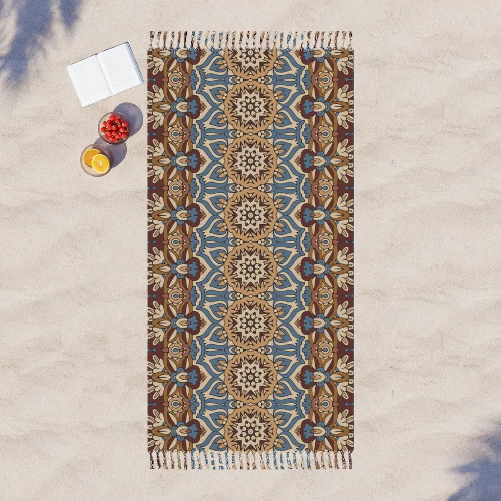 Boho Beach Cloth, Pool Chair Cloth, Beach Cloth with Tassels, Bohemian Beach Cloth, Summer Beach Cloth Printify