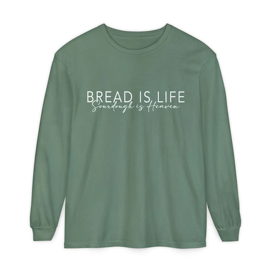 Bread is Life, Sourdough is Heaven Long Sleeve Unisex Tshirt Printify