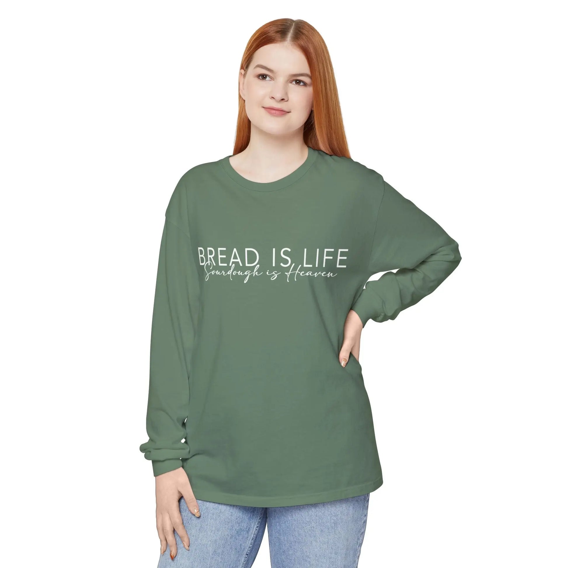 Bread is Life, Sourdough is Heaven Long Sleeve Unisex Tshirt Printify