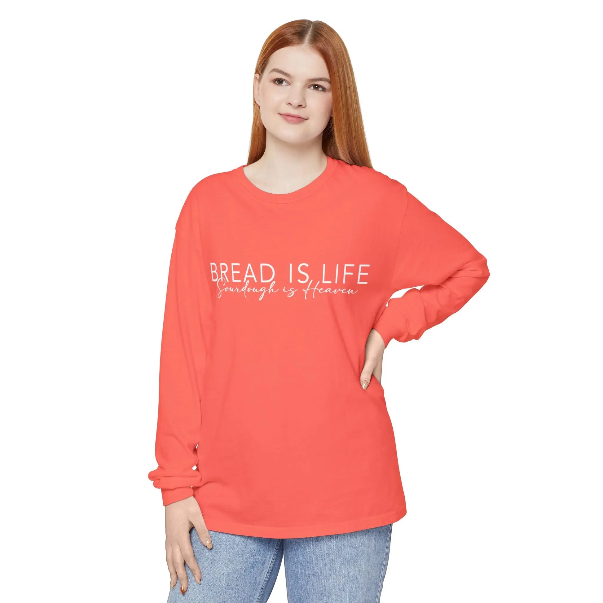 Bread is Life, Sourdough is Heaven Long Sleeve Unisex Tshirt Printify
