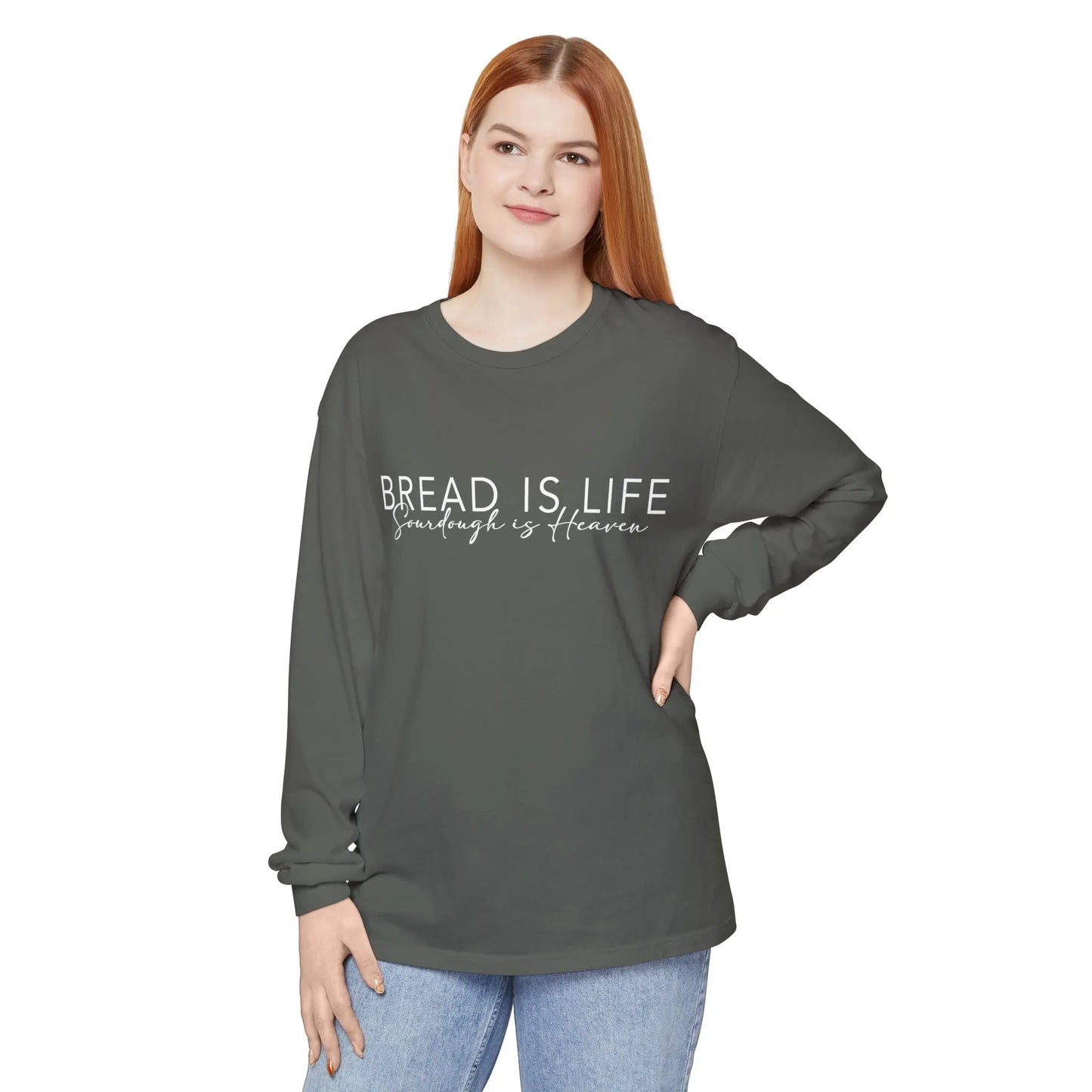 Bread is Life, Sourdough is Heaven Long Sleeve Unisex Tshirt Printify
