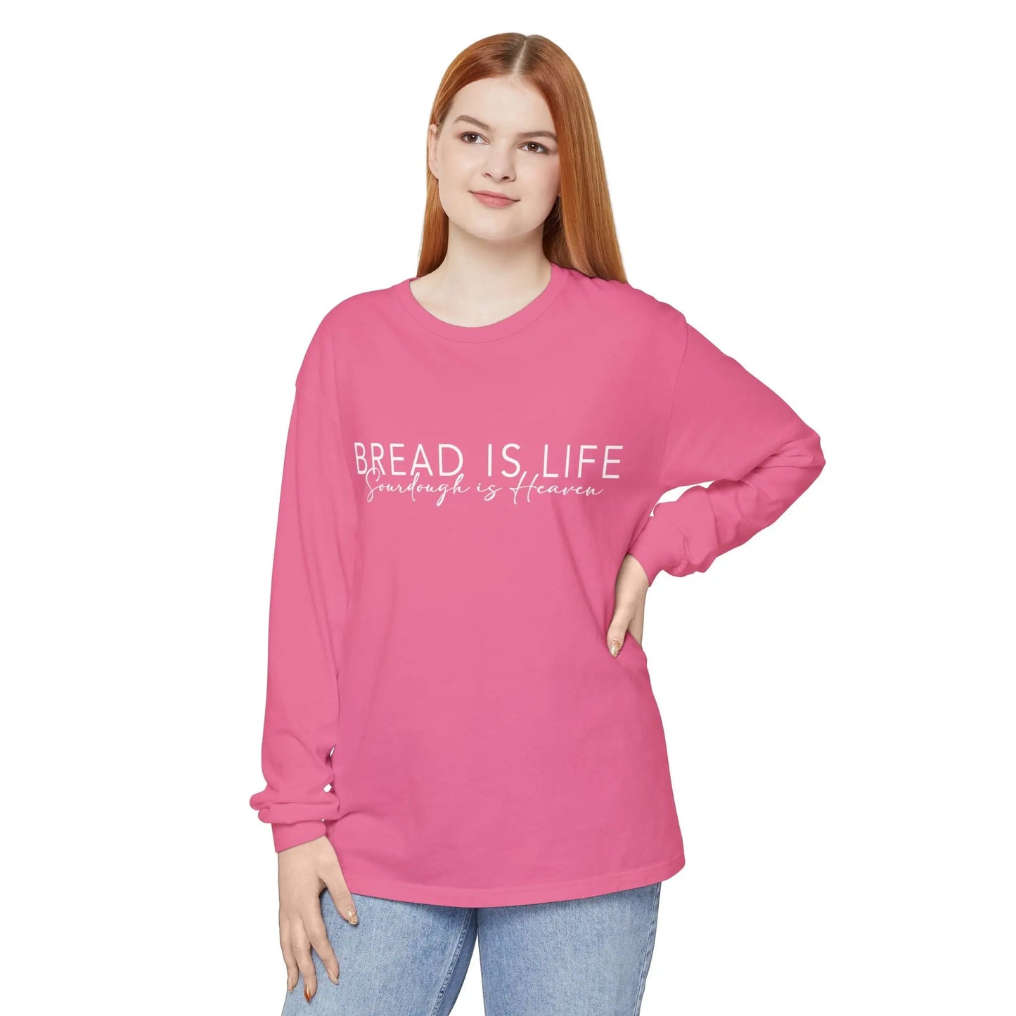 Bread is Life, Sourdough is Heaven Long Sleeve Unisex Tshirt Printify