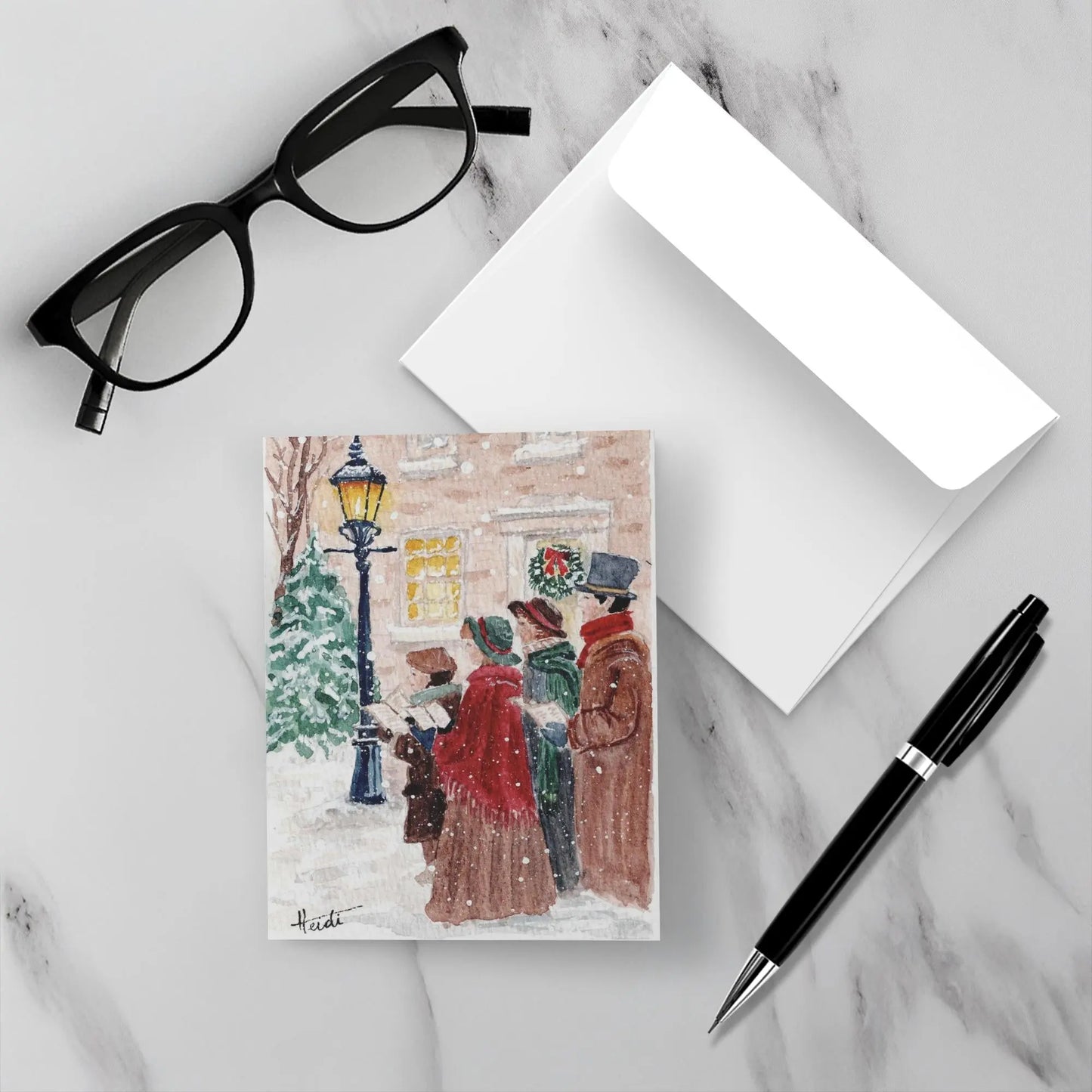 Carolers Christmas Cards Amazing Faith Designs